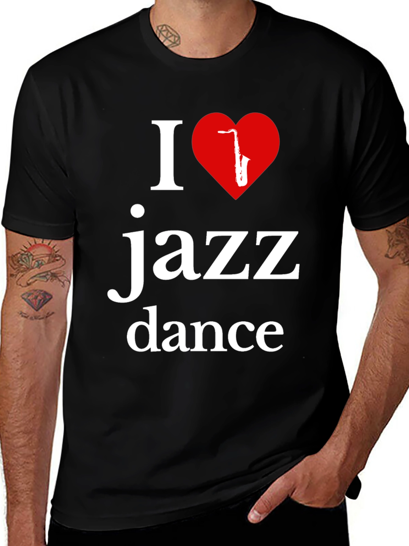 Variant 14 of I Love Jazz Dance T-Shirt - Stylish Music Apparel