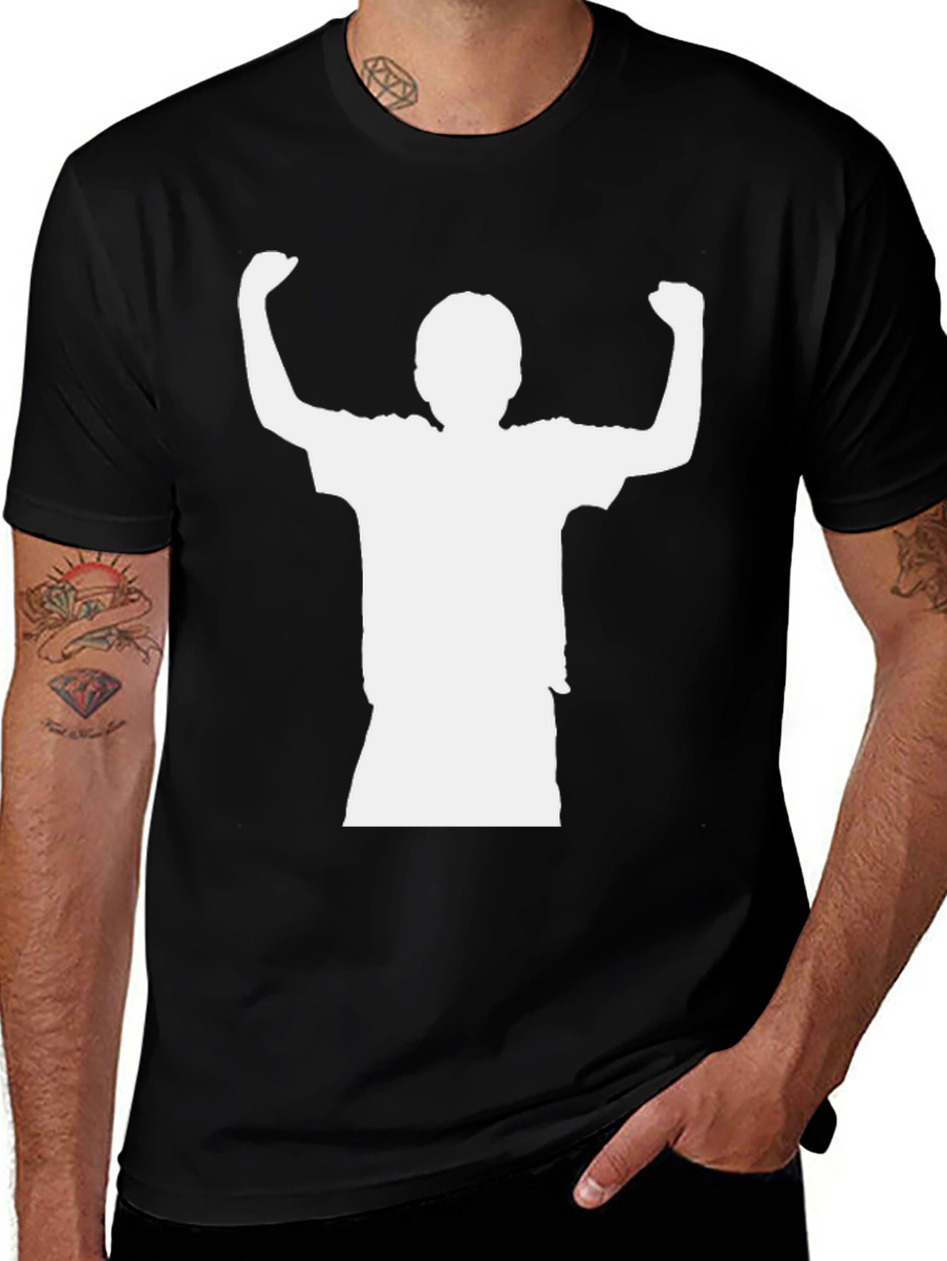 Variant 8 of Black T-Shirt with Silhouette Print