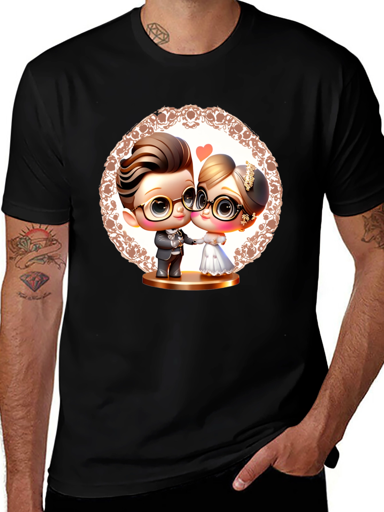 Variant 6 of Cartoon Bride and Groom T-Shirt