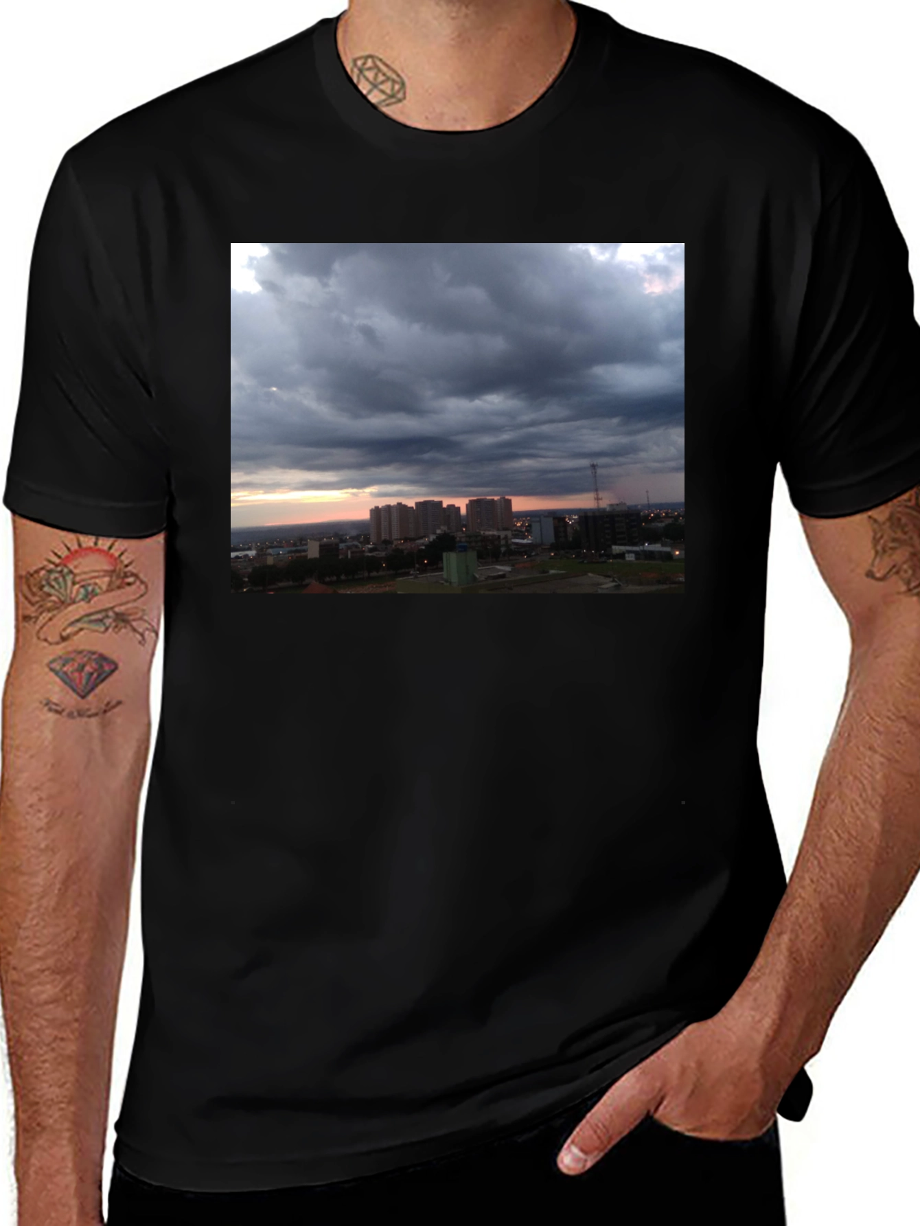 Variant 12 of Cityscape Sunset Graphic Tee - Soft Cotton Blend