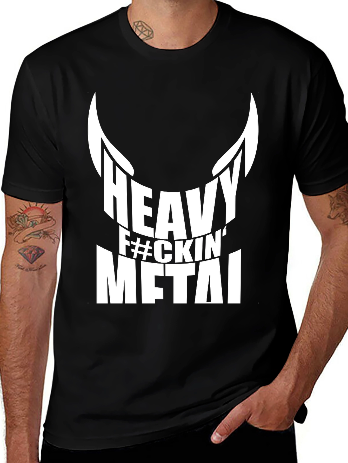 Variant 30 of Heavy F#ckin' Metal Black Graphic T-Shirt