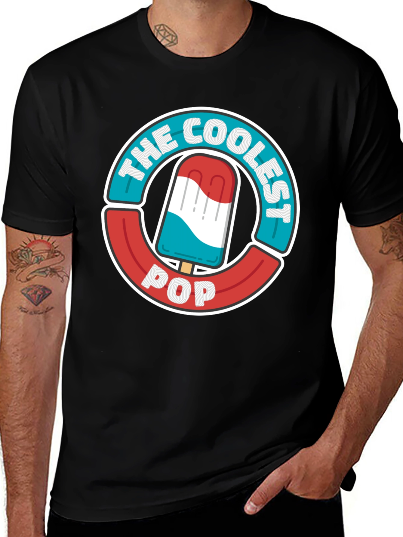 Variant 19 of The Coolest Pop T-Shirt - Patriotic Popsicle Design