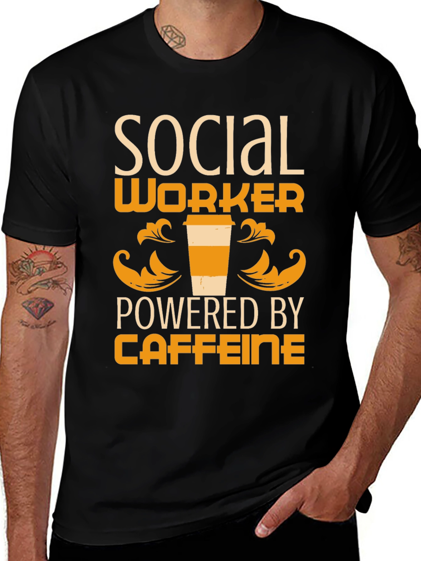 Social Worker Powered By Caffeine T-Shirt