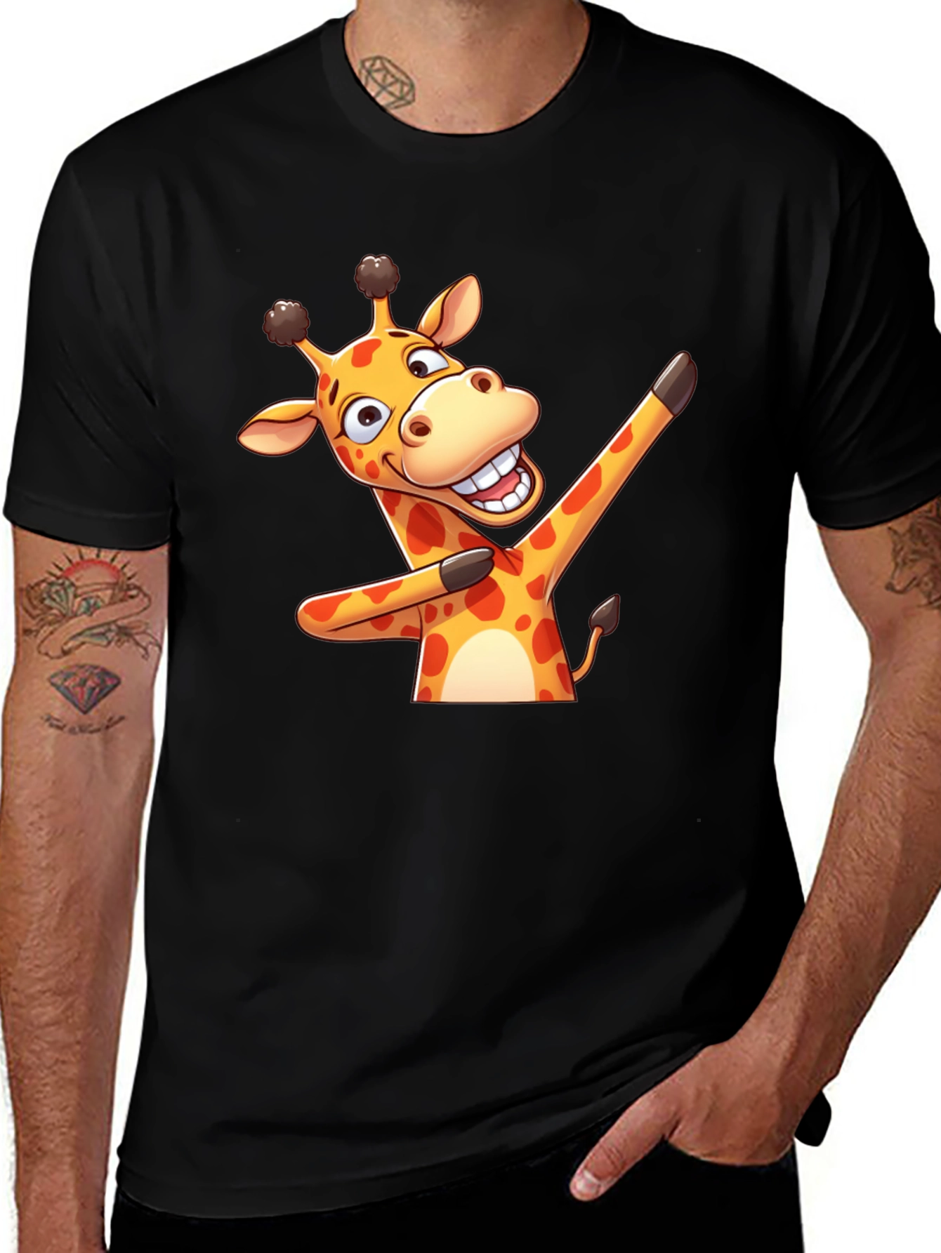 Variant 16 of Dabbing Giraffe Graphic Tee - Fun Novelty T-Shirt