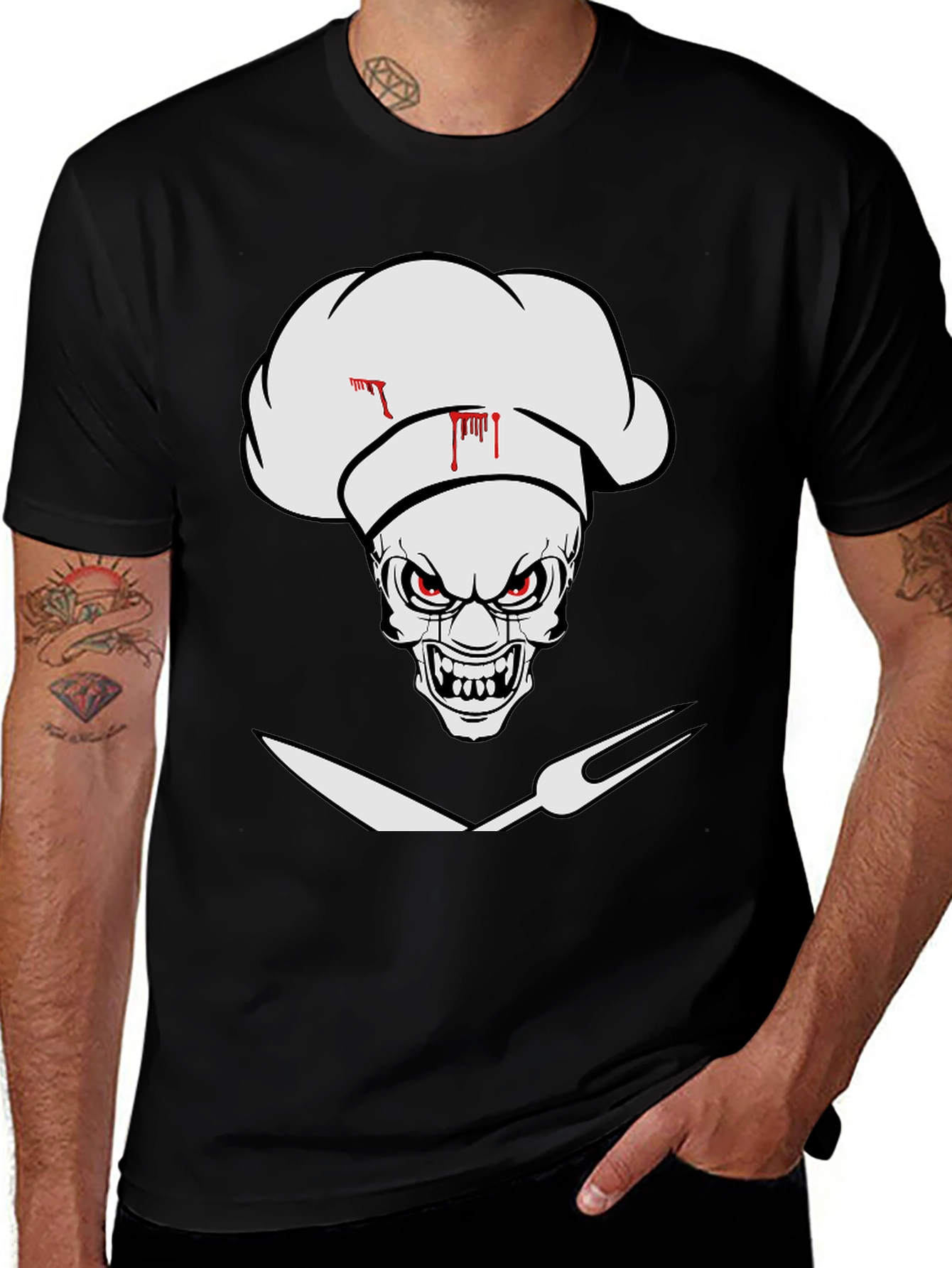 Variant 17 of Gory Chef Skull Graphic T-Shirt