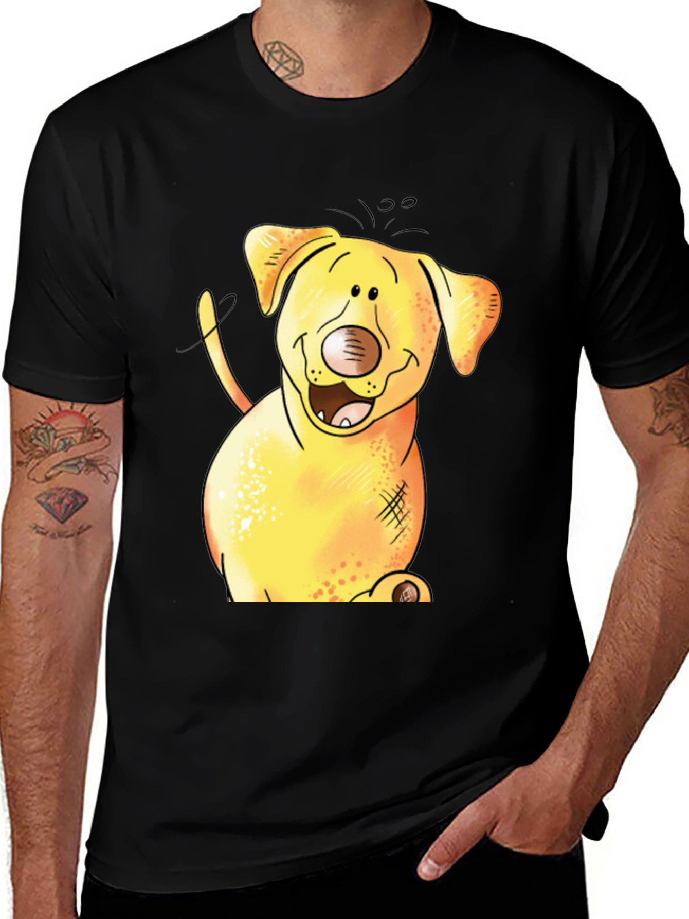 Black Funny Dog Graphic Tee - Black T-Shirt main image