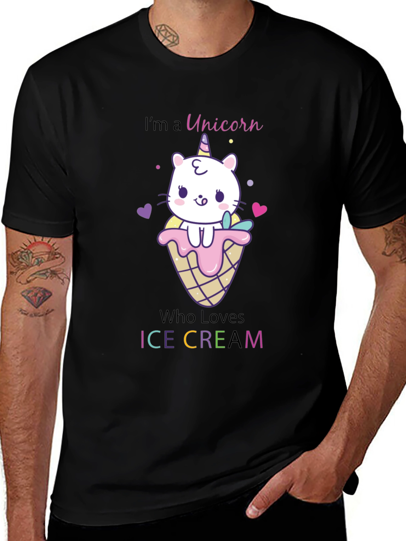 Variant 12 of Unicorn Cat Ice Cream Graphic T-Shirt