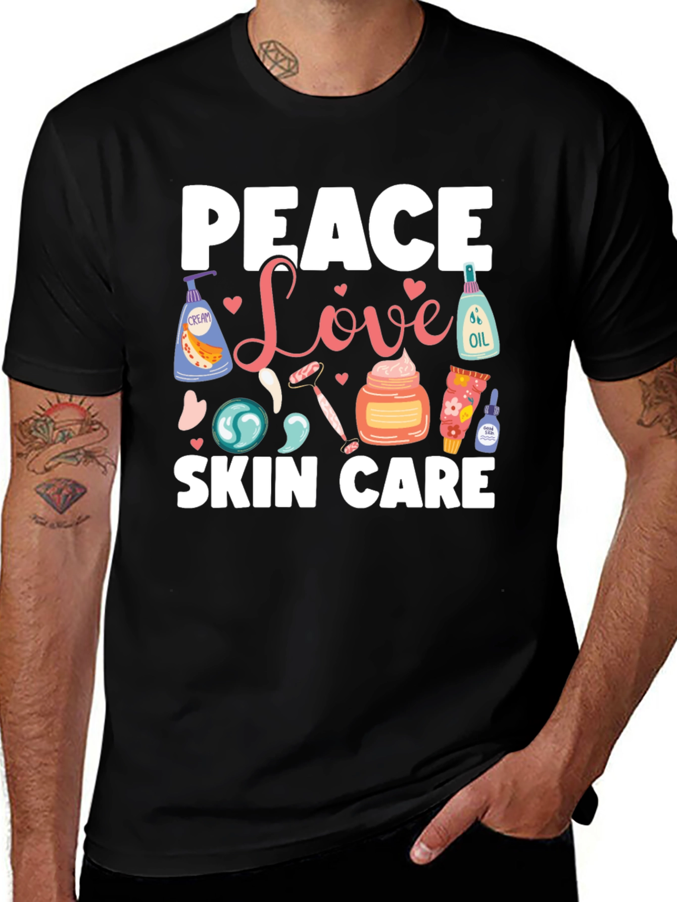 Variant 19 of Peace Love Skin Care Black T-Shirt