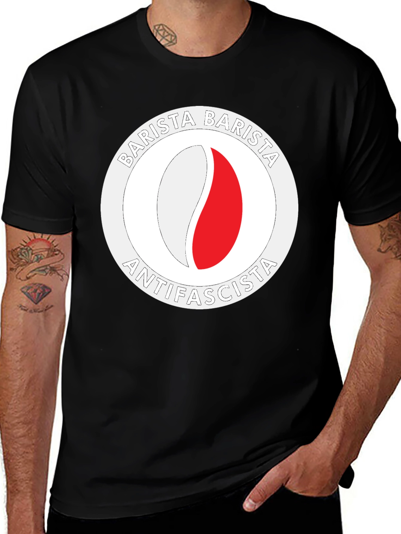 Variant 22 of Barista Antifascista Graphic T-Shirt