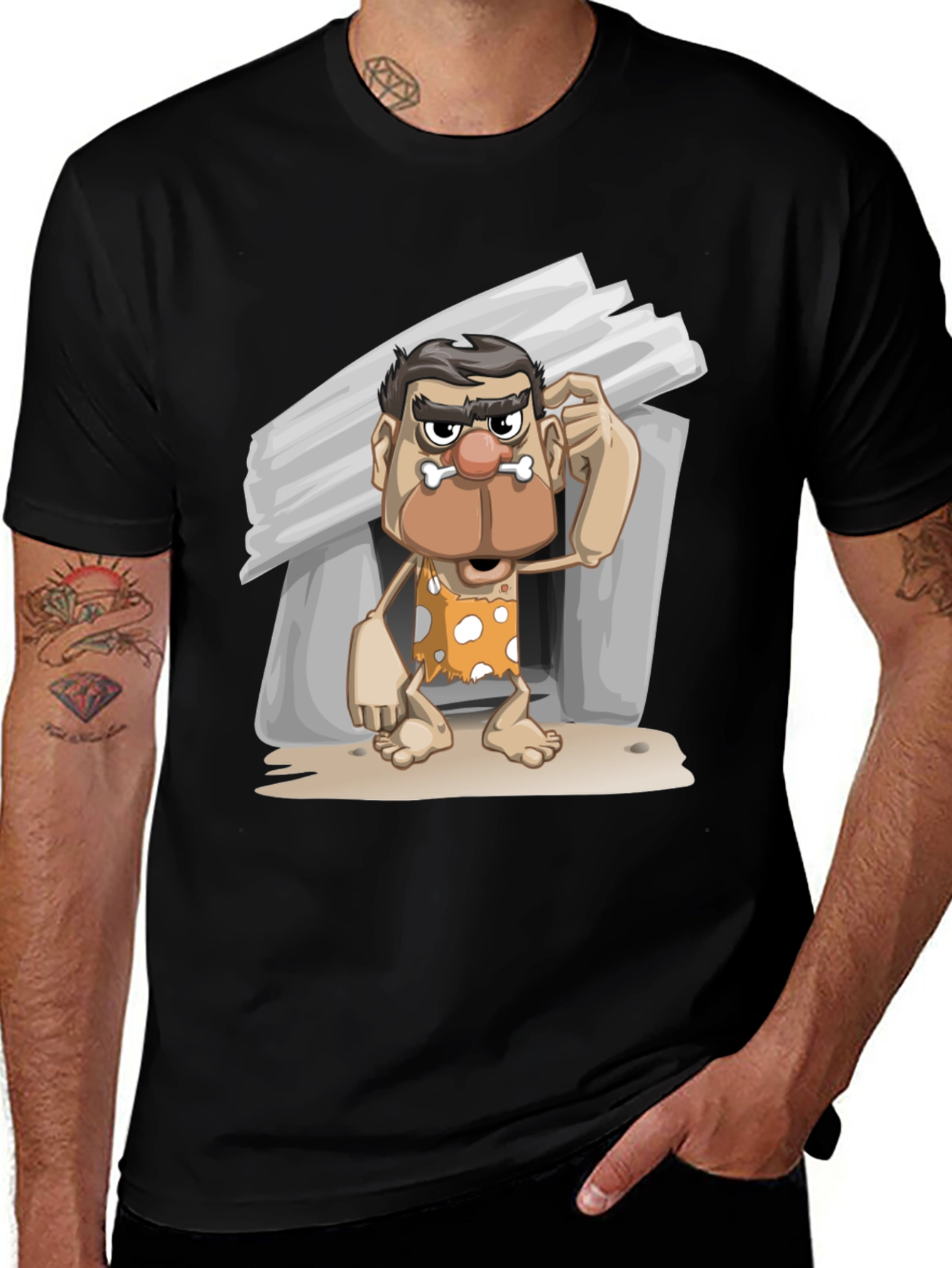 Variant 12 of Funny Caveman Graphic T-Shirt