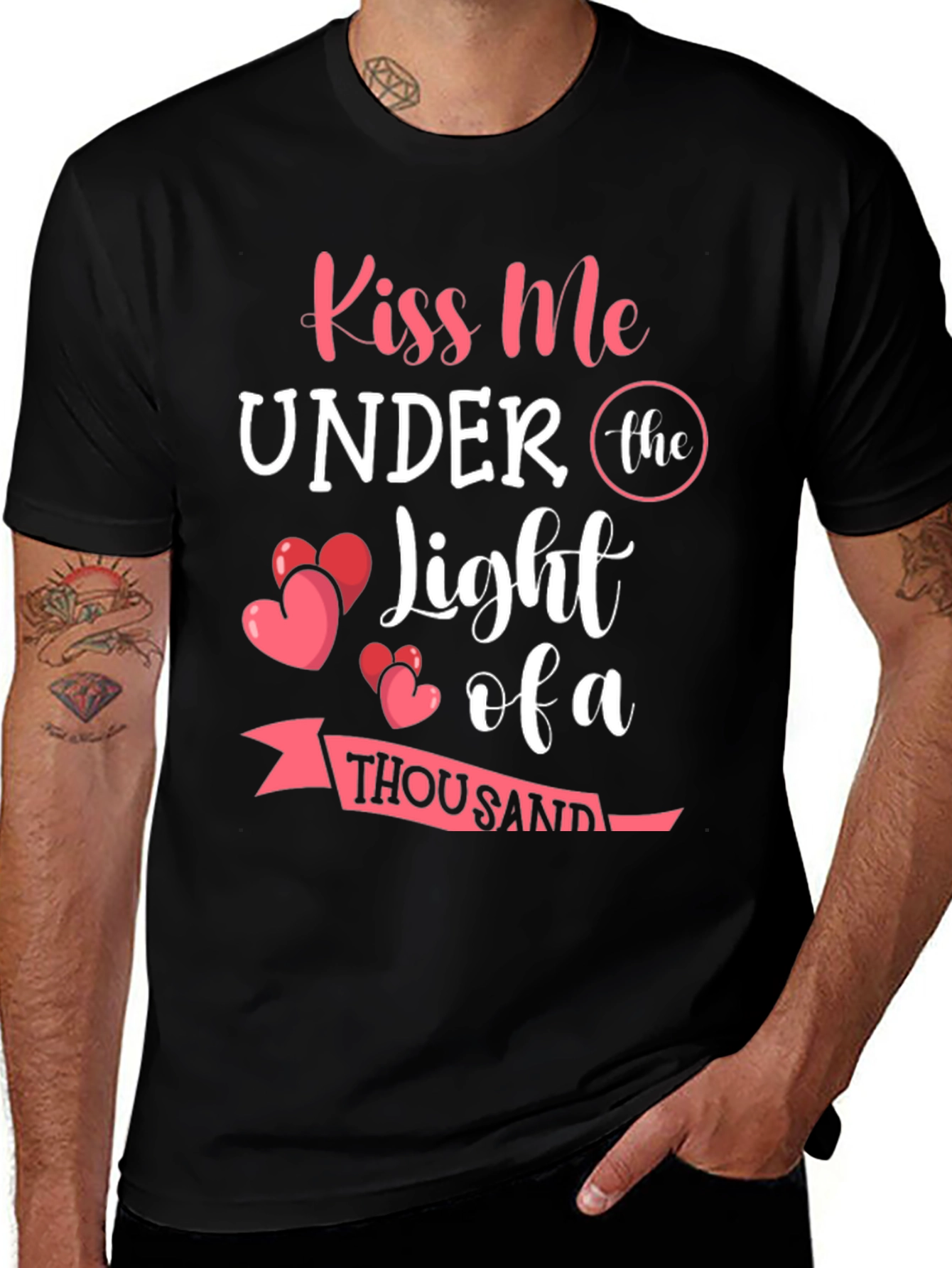 Romantic Valentine's Day T-Shirt - Kiss Me Under the Light