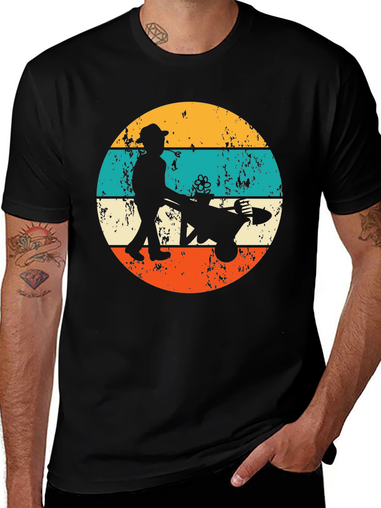 Variant 11 of Gardener Silhouette Graphic Tee Retro Style