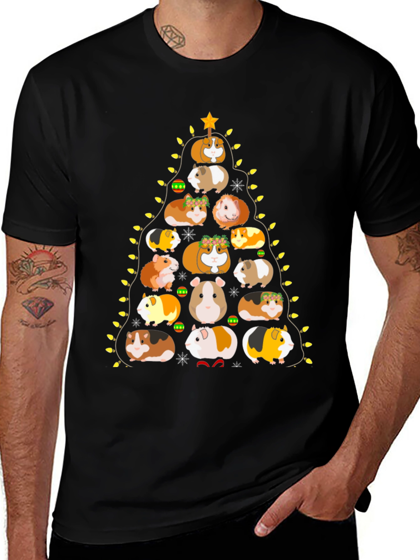 Variant 16 of Guinea Pig Christmas Tree Graphic Tee
