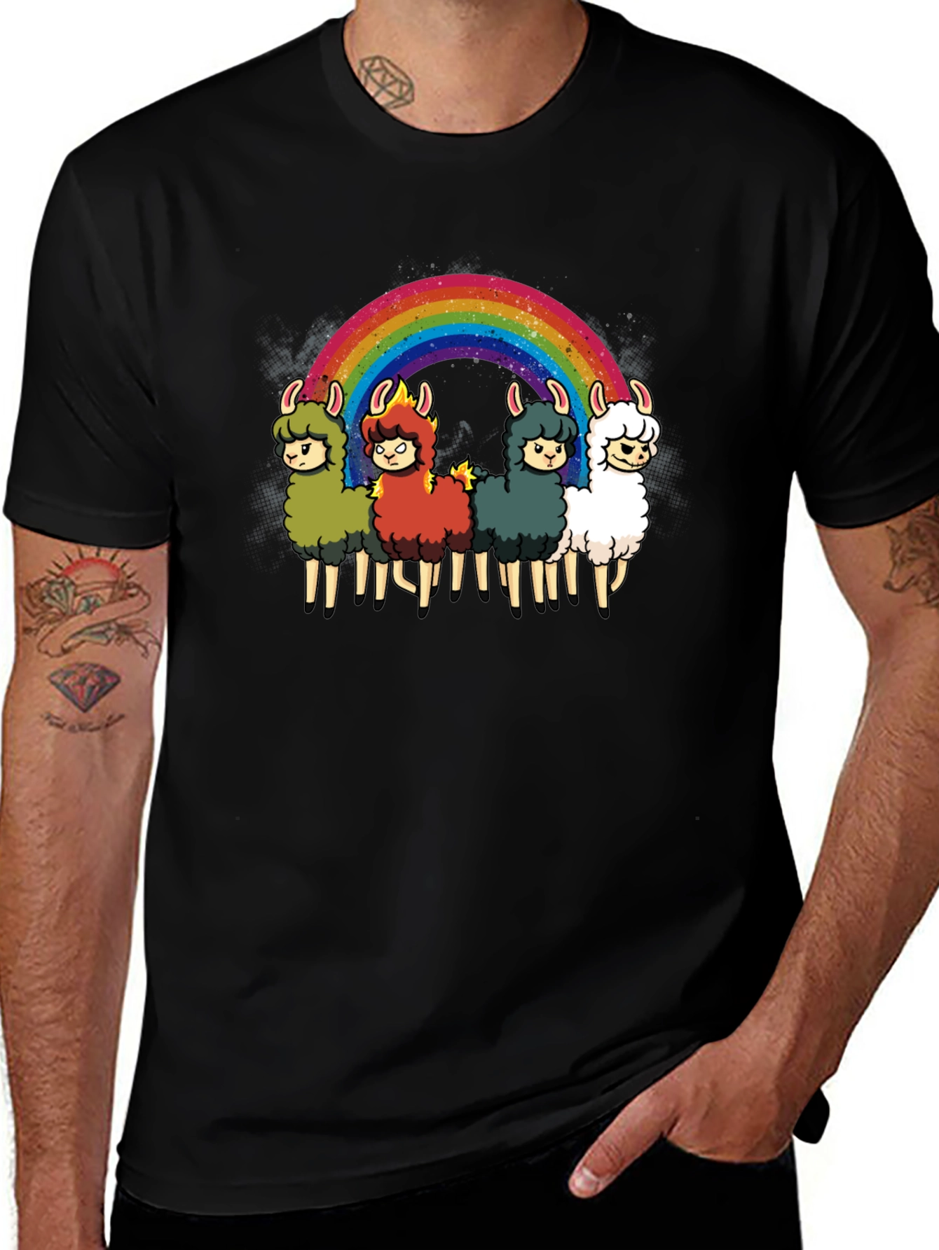 Variant 27 of Rainbow Llama T-Shirt - Unique Graphic Tee