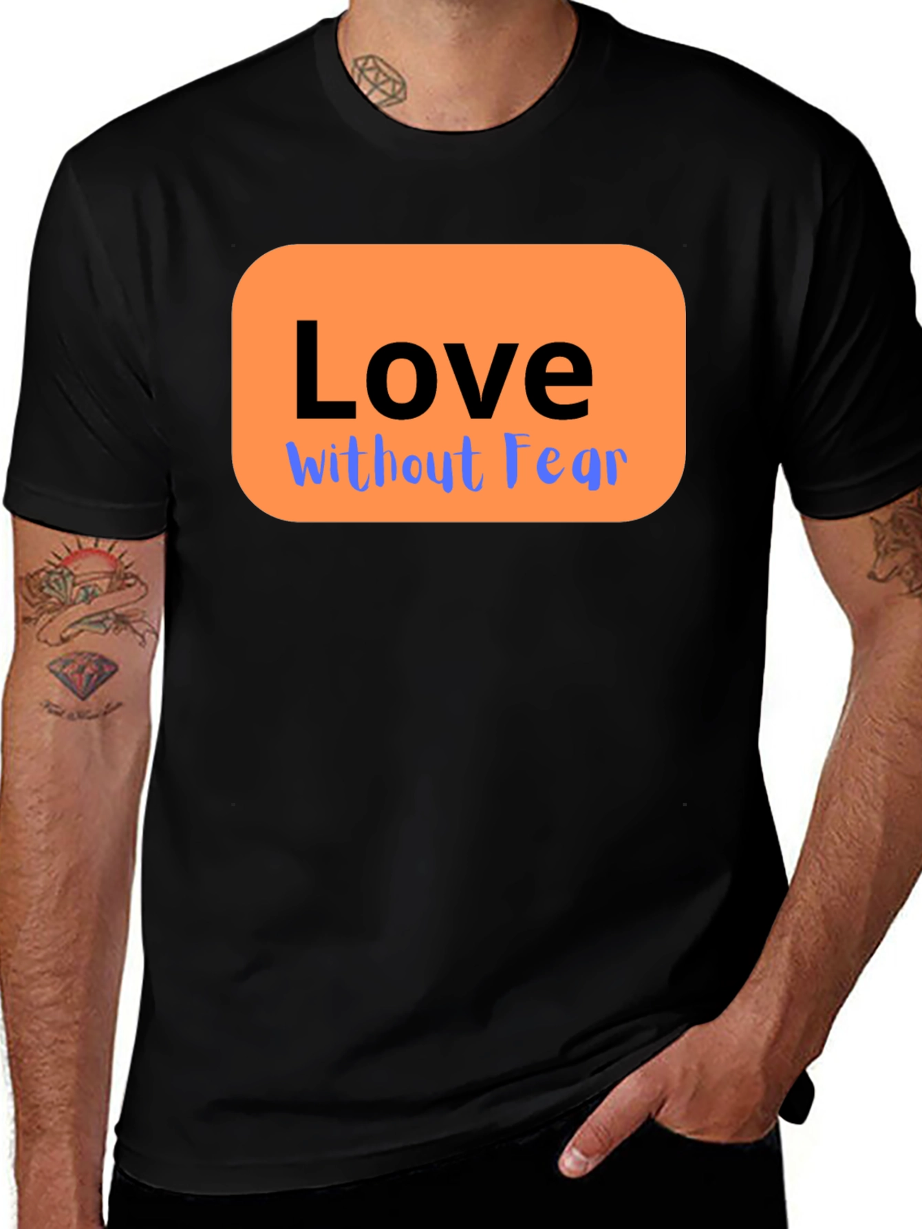 Variant 22 of Love Without Fear Graphic T-Shirt - Black