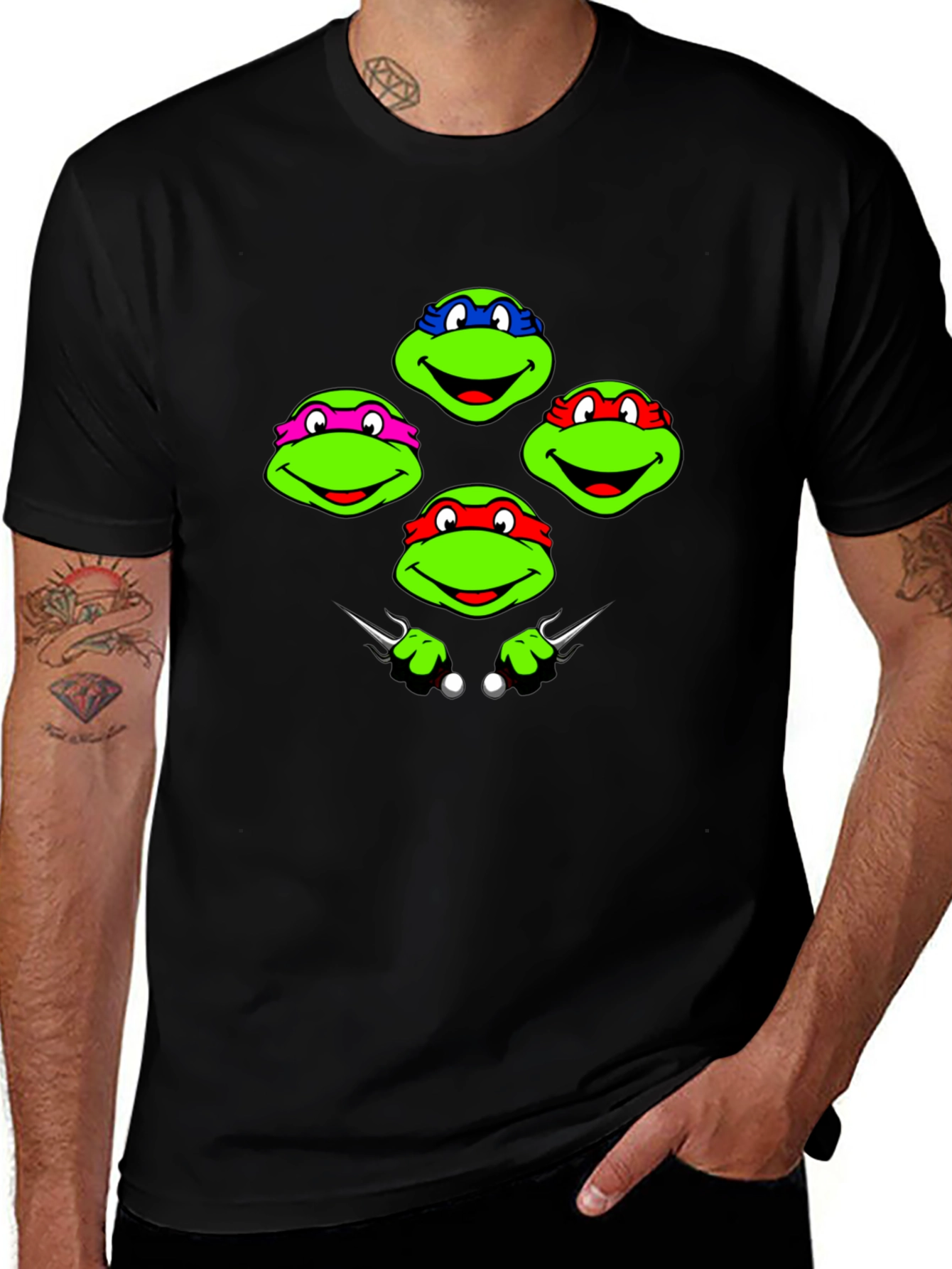 TMNT T-Shirt: Ninja Turtles Faces Graphic Tee