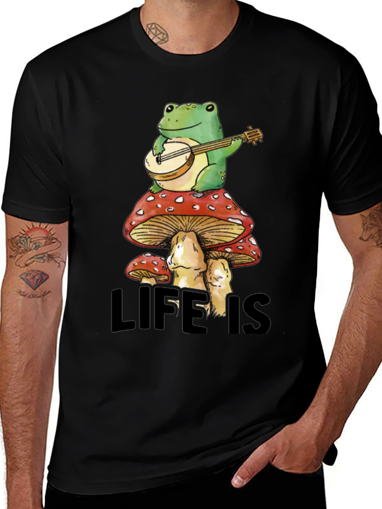 Variant 9 of Frog on Mushroom T-Shirt - Life is Good!
