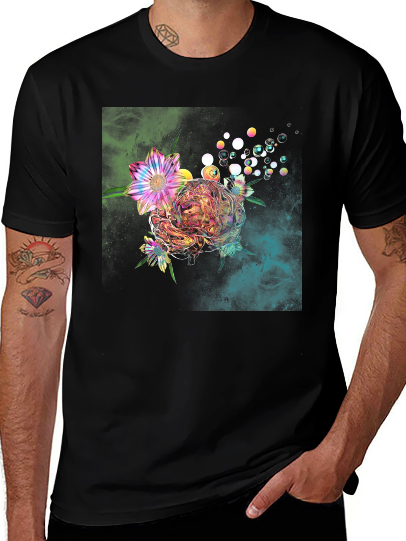 Variant 20 of Floral Bubble Graphic T-Shirt