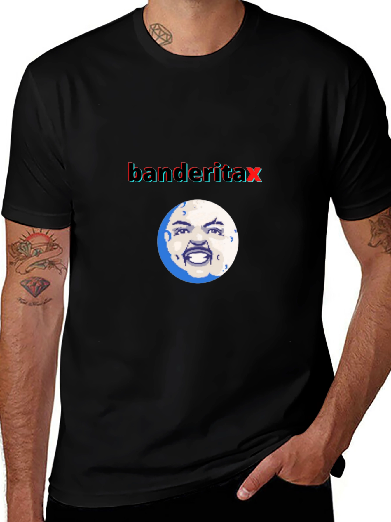 Variant 4 of Banderitax Graphic Tee - Moon Face Print
