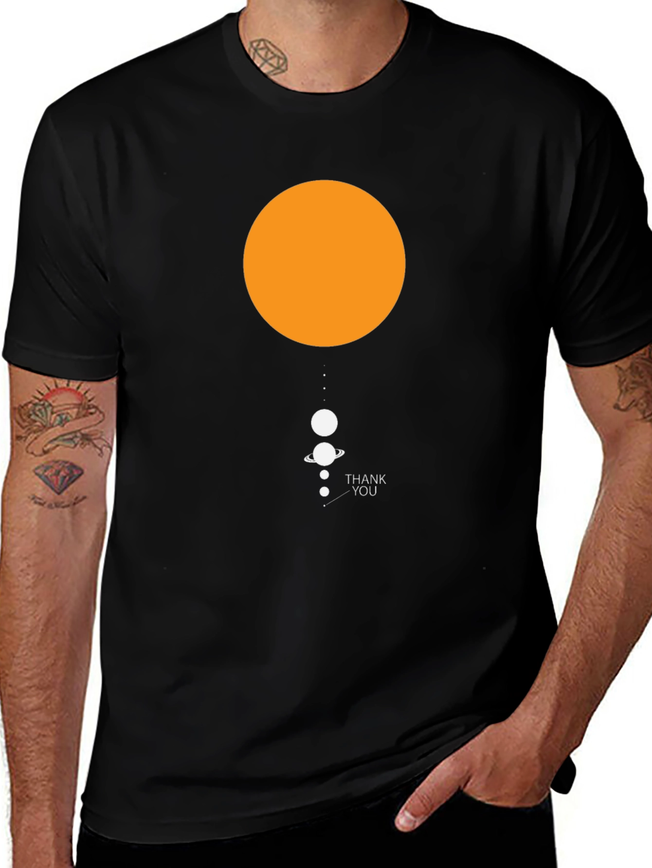 Variant 18 of Solar System Thank You T-Shirt - Unique Design