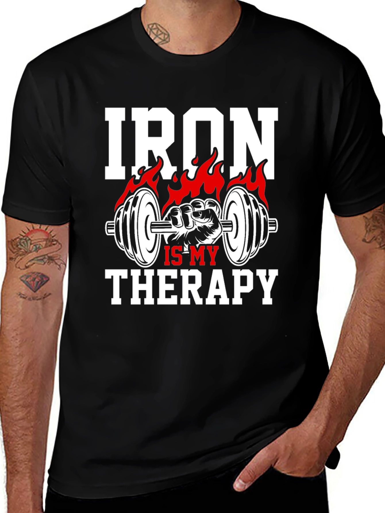 Iron Is My Therapy T-Shirt - Gym Motivation