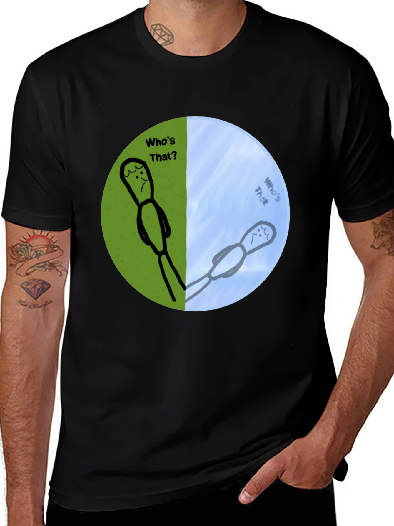 Variant 8 of Who's That? Funny Graphic Print T-Shirt