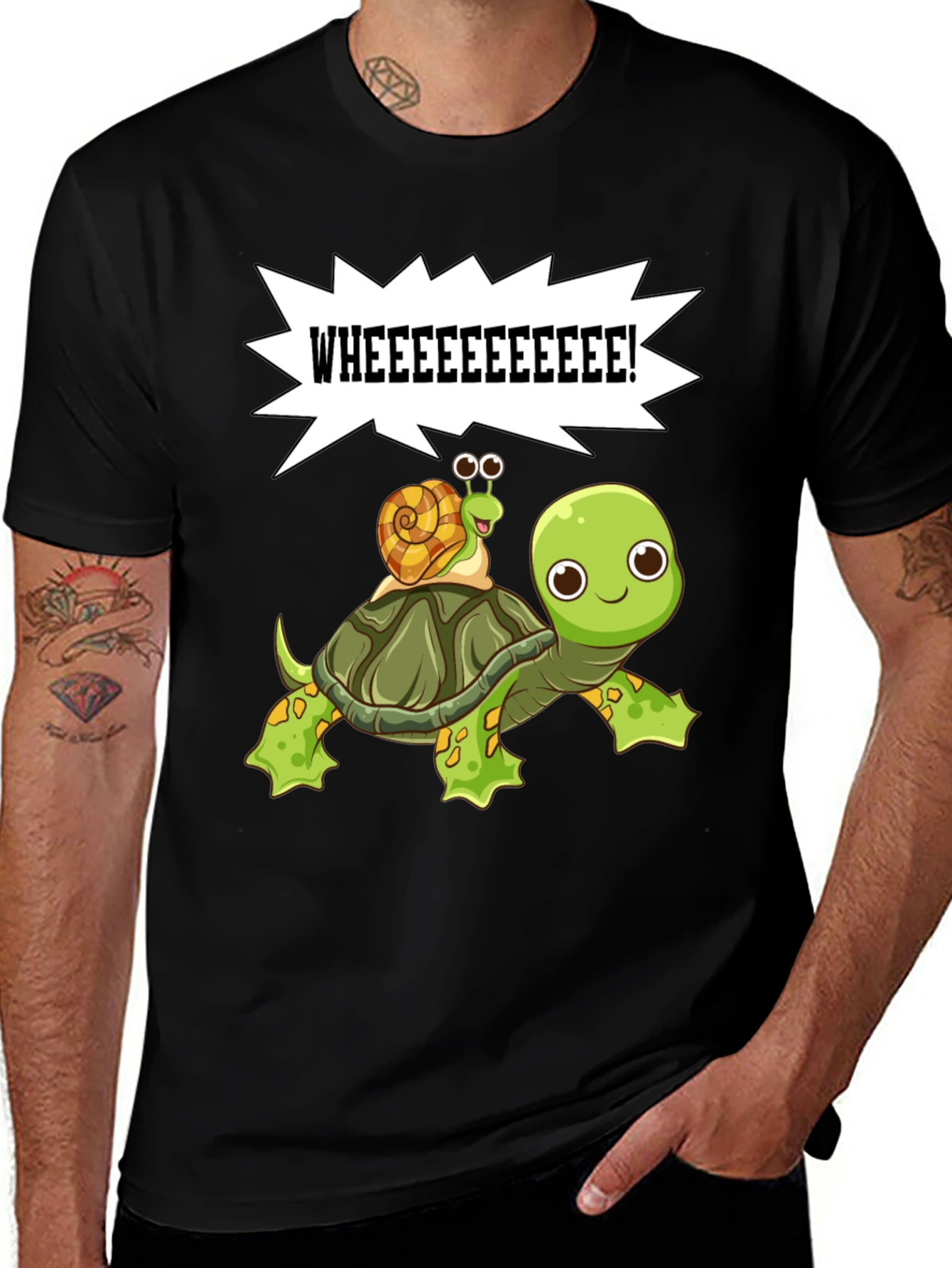 Variant 16 of Cartoon Turtle and Snail T-Shirt