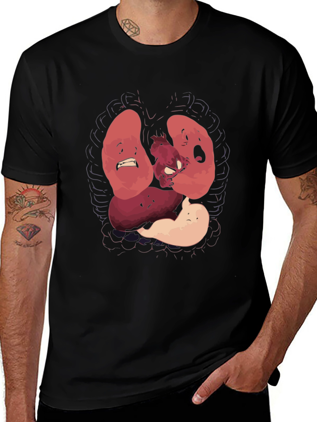 Variant 30 of Anatomical T-Shirt Funny Organs Cartoon Tee
