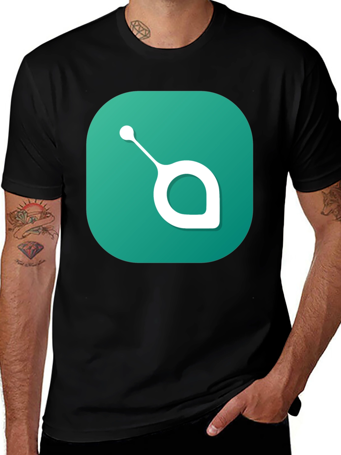 Variant 28 of Modern Teal & White T-Shirt