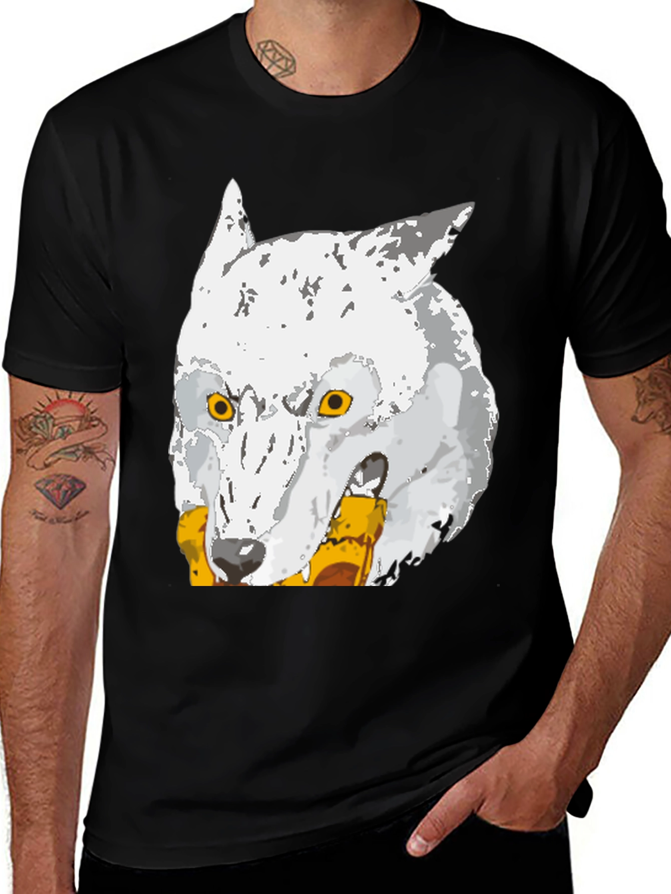 Variant 11 of Wolf Graphic Tee - Men's Black T-Shirt