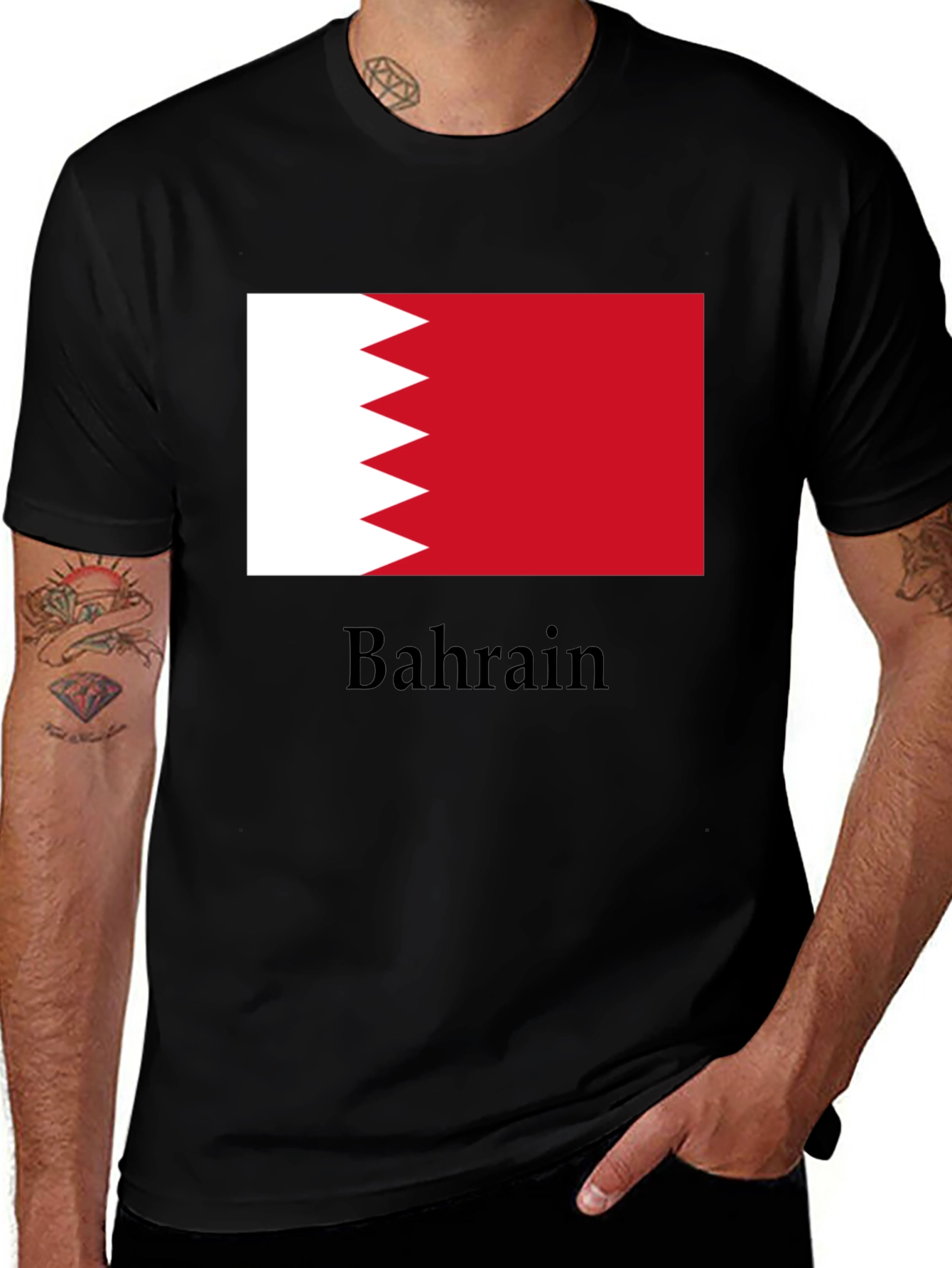 Variant 5 of Bahrain Flag T-Shirt - Patriotic Pride
