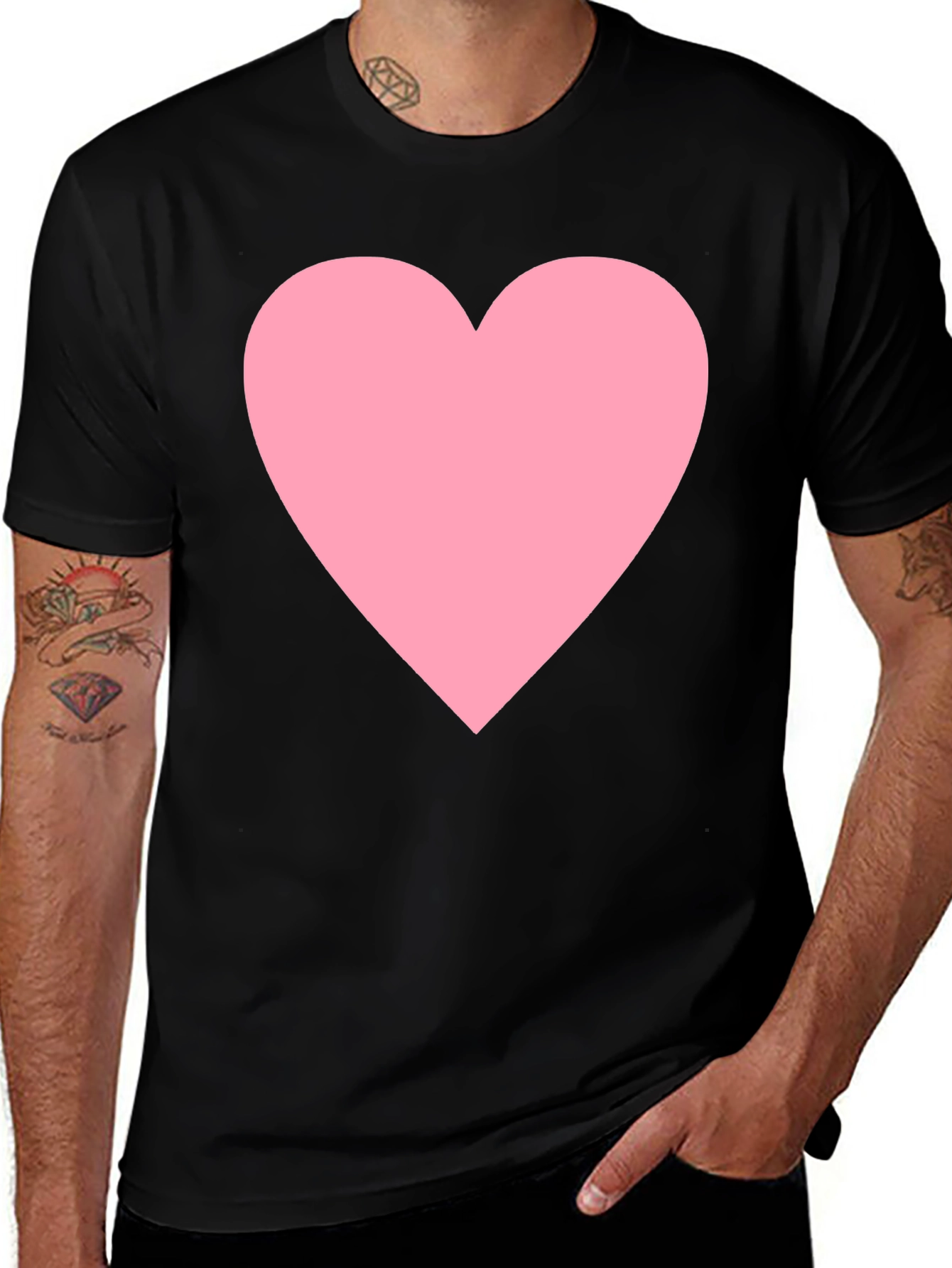Variant 29 of Heart Graphic Black T-Shirt