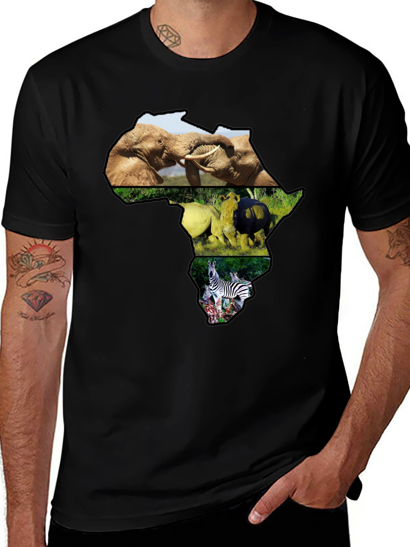 African Wildlife Map T-Shirt