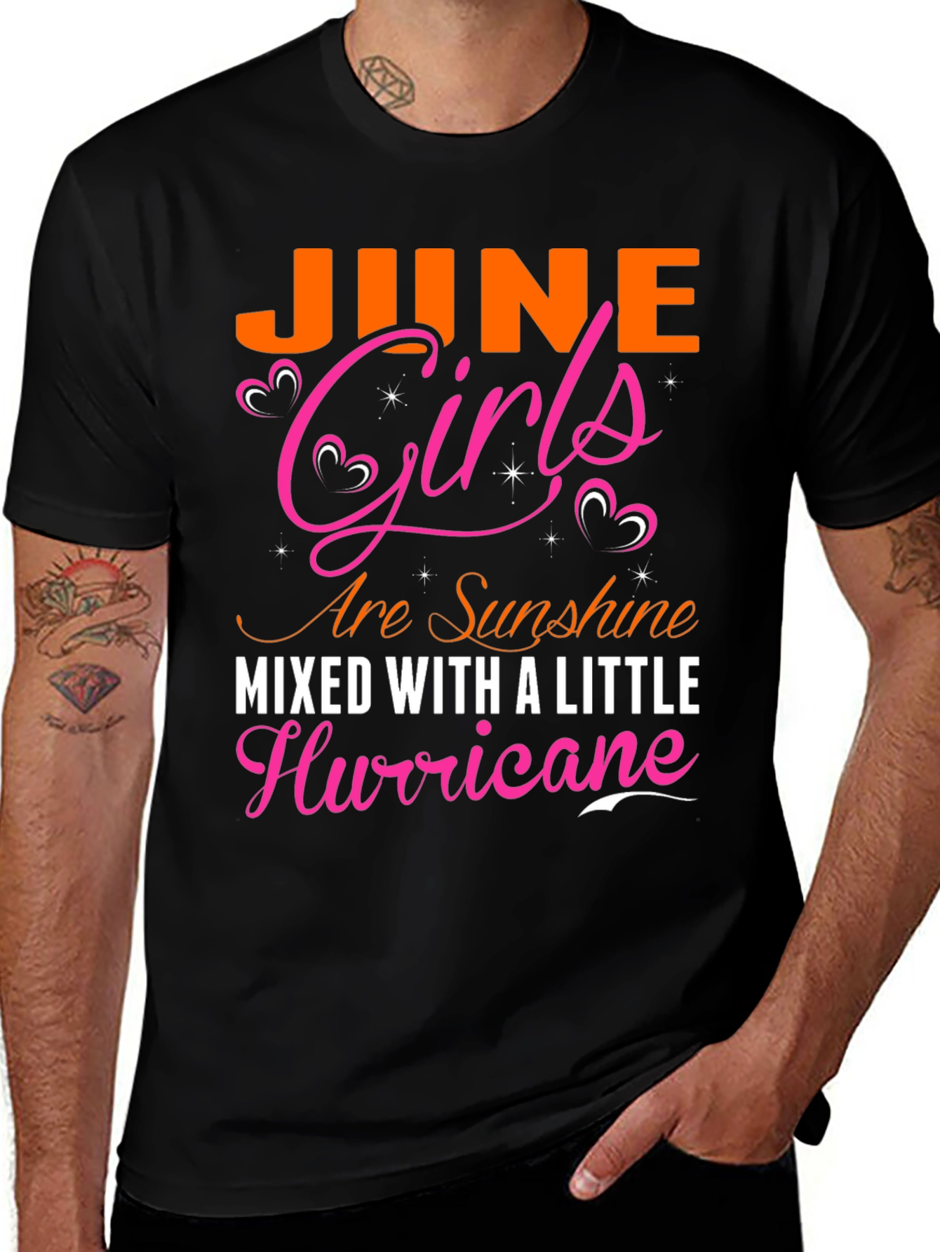 Variant 26 of June Girls Sunshine and Hurricane Black T-Shirt