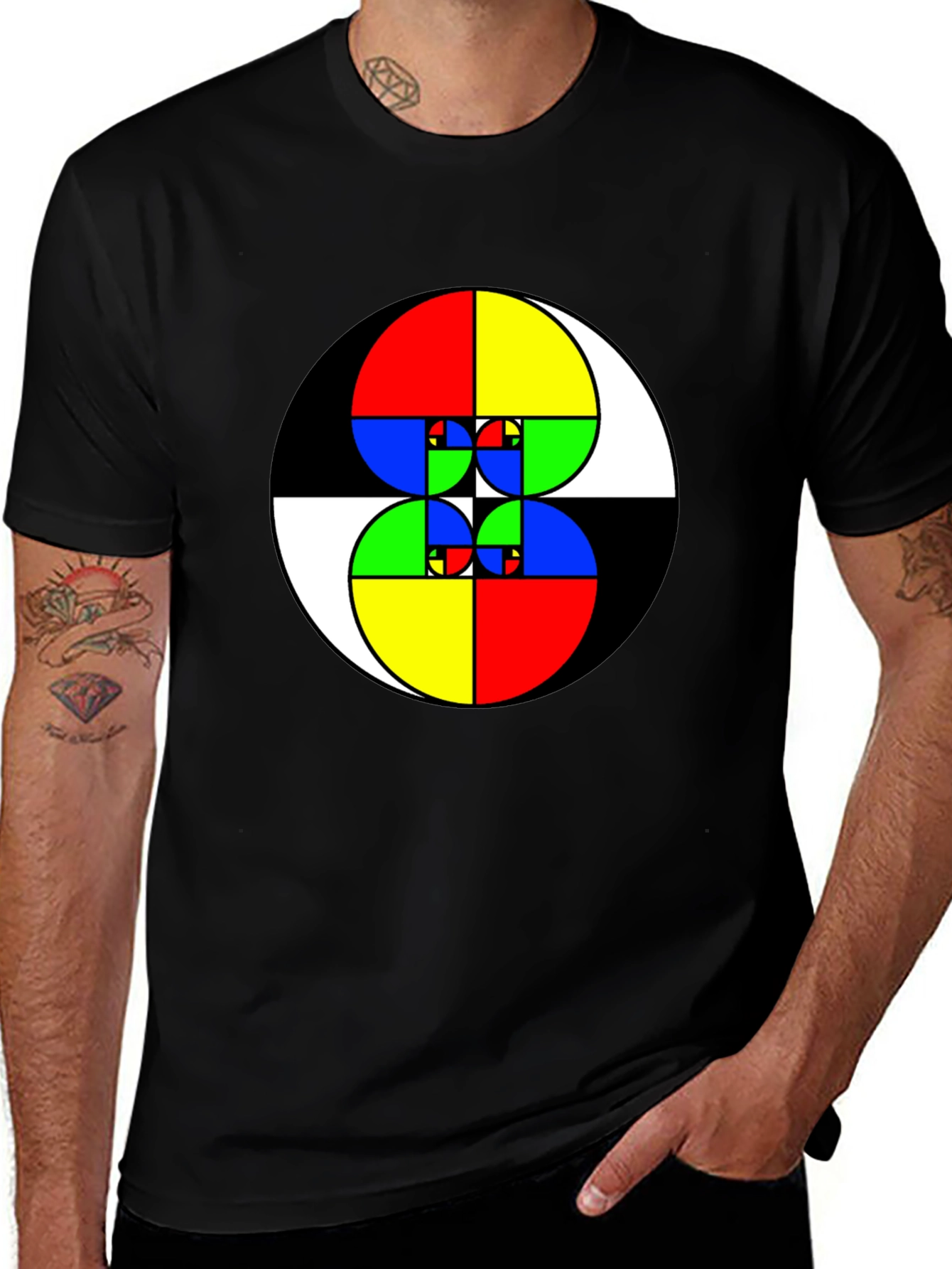 Fibonacci Sequence Graphic Tee - Black Cotton Shirt