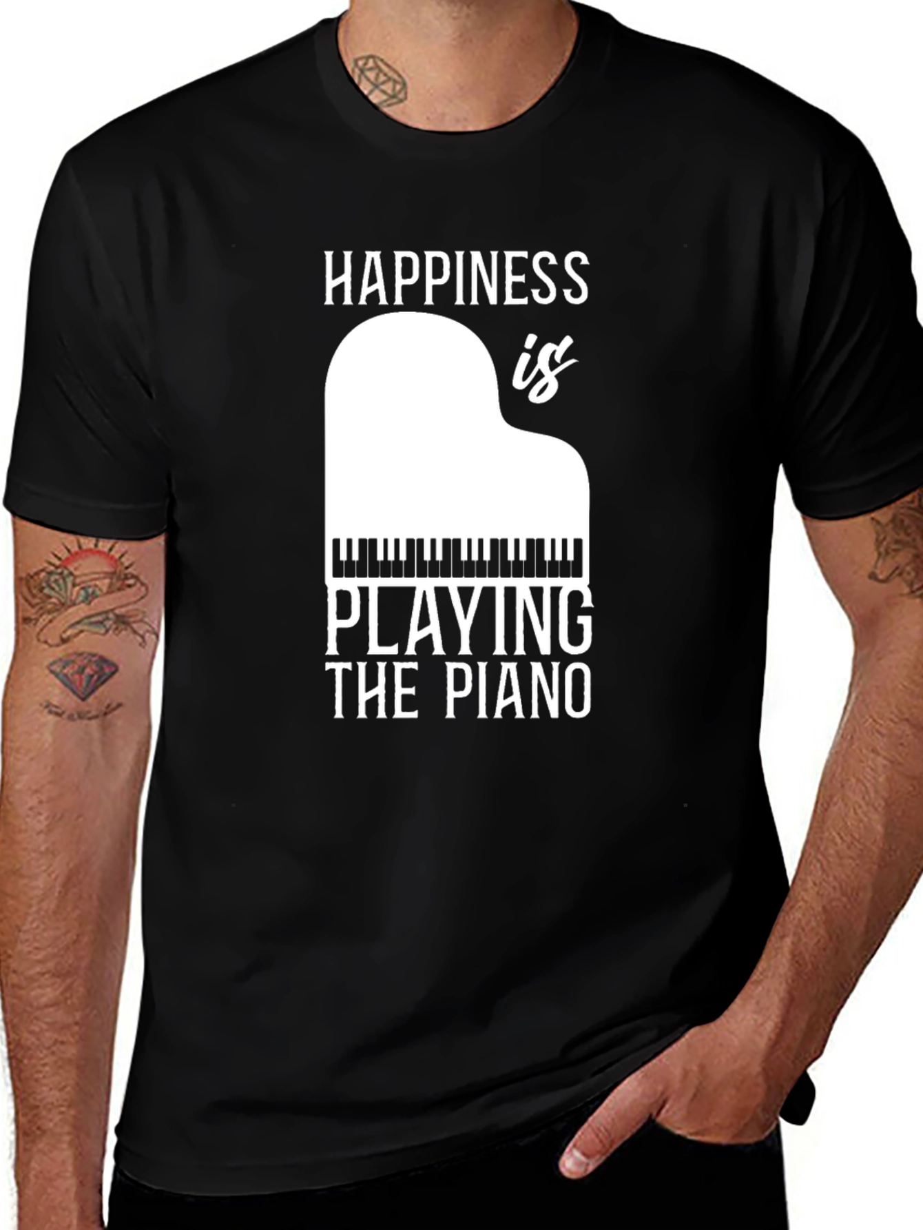 Variant 27 of Happiness is Playing Piano T-Shirt