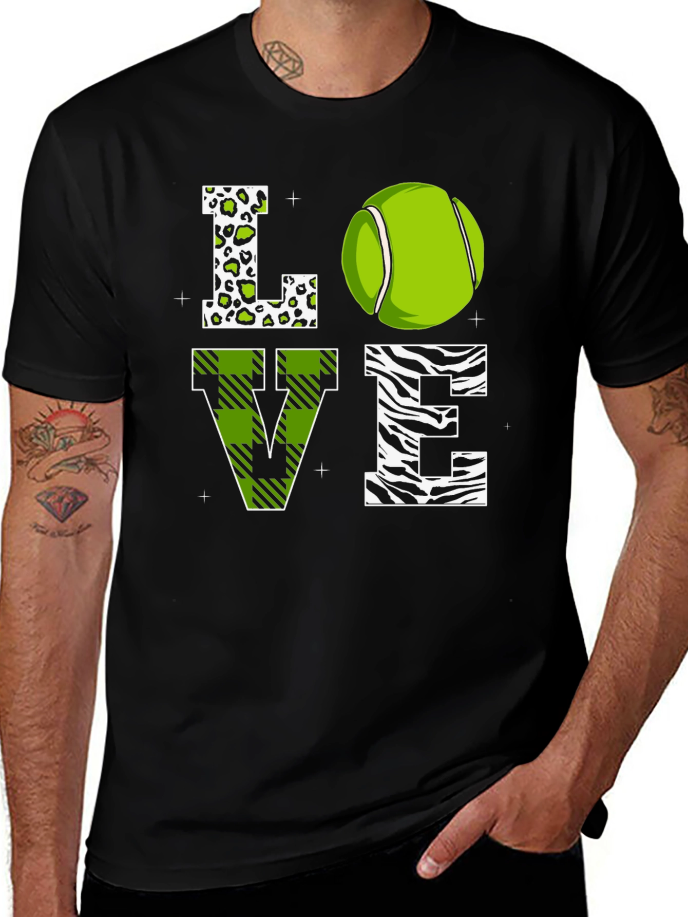 Variant 21 of Love Tennis Graphic T-Shirt - Novelty Design