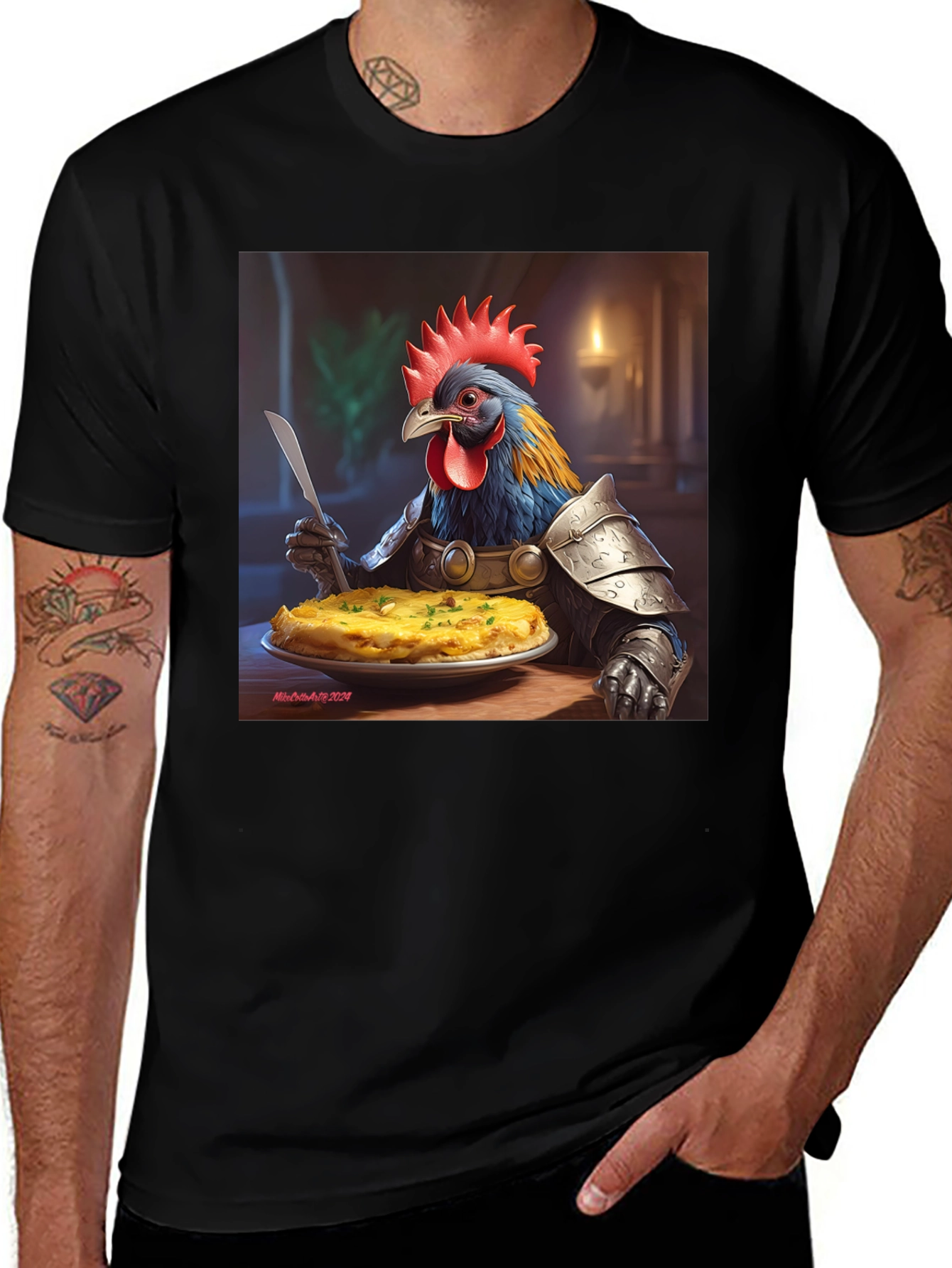 Variant 25 of Knight Rooster T-Shirt