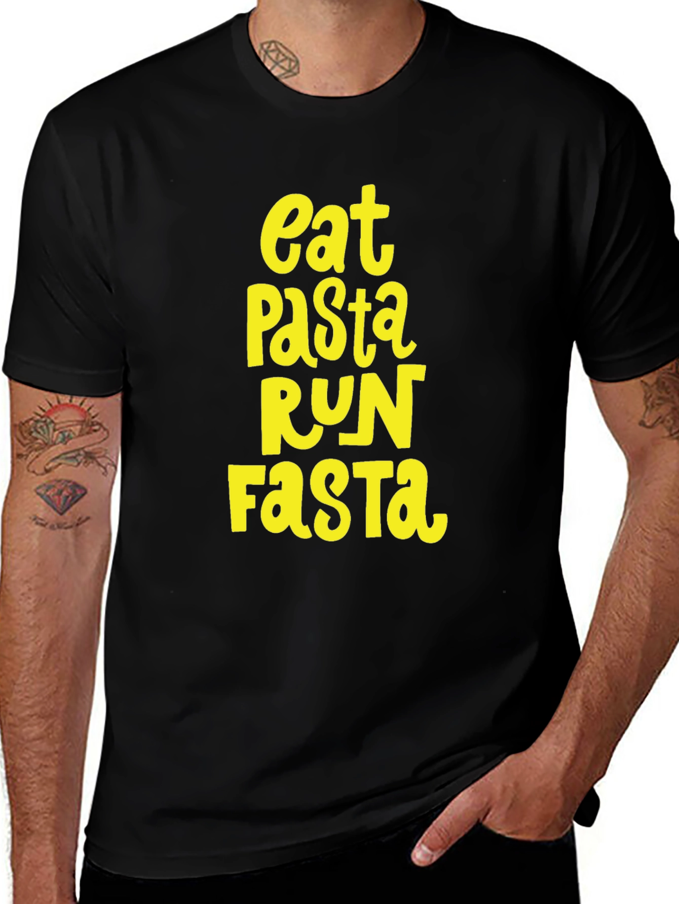 Variant 17 of Eat Pasta Run Fasta T-Shirt