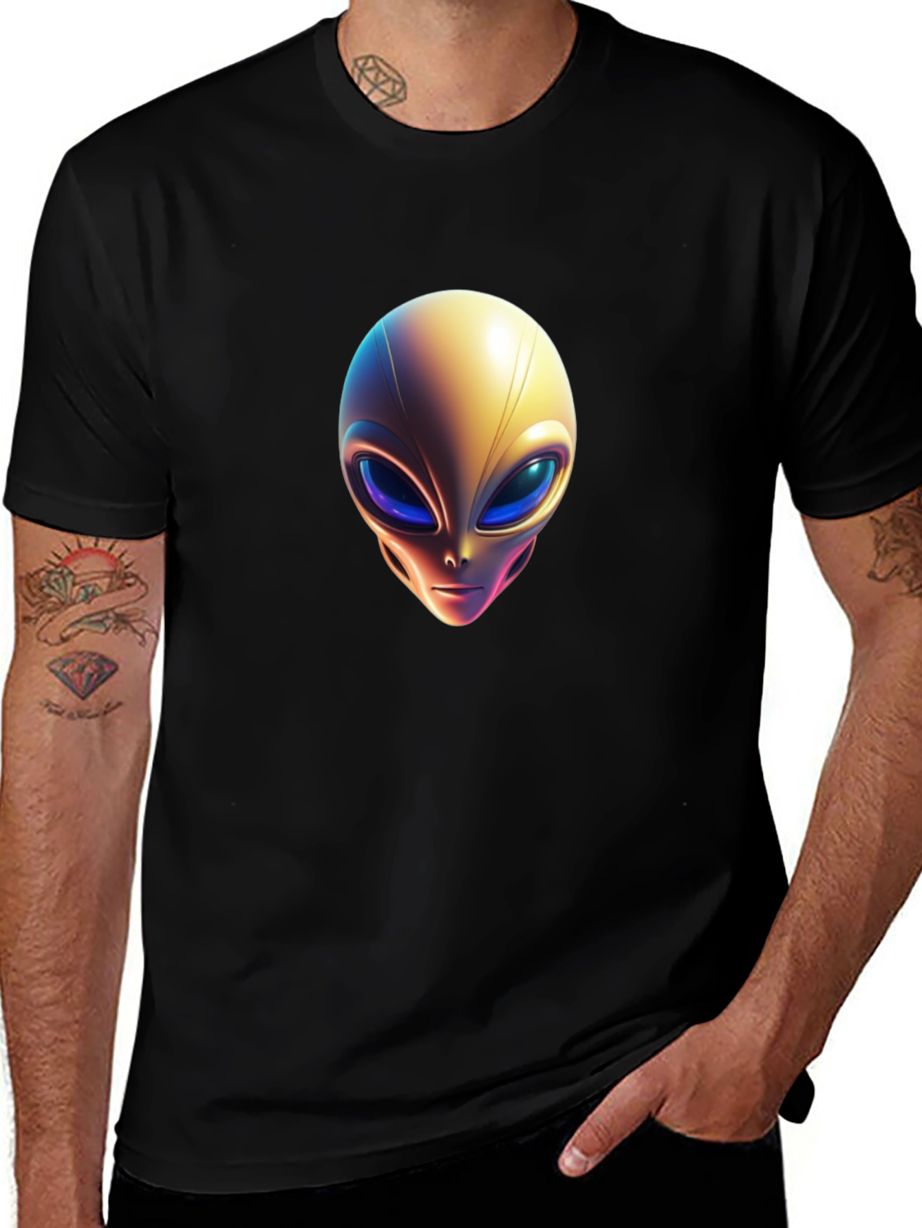 Variant 20 of Alien Graphic Black T-Shirt