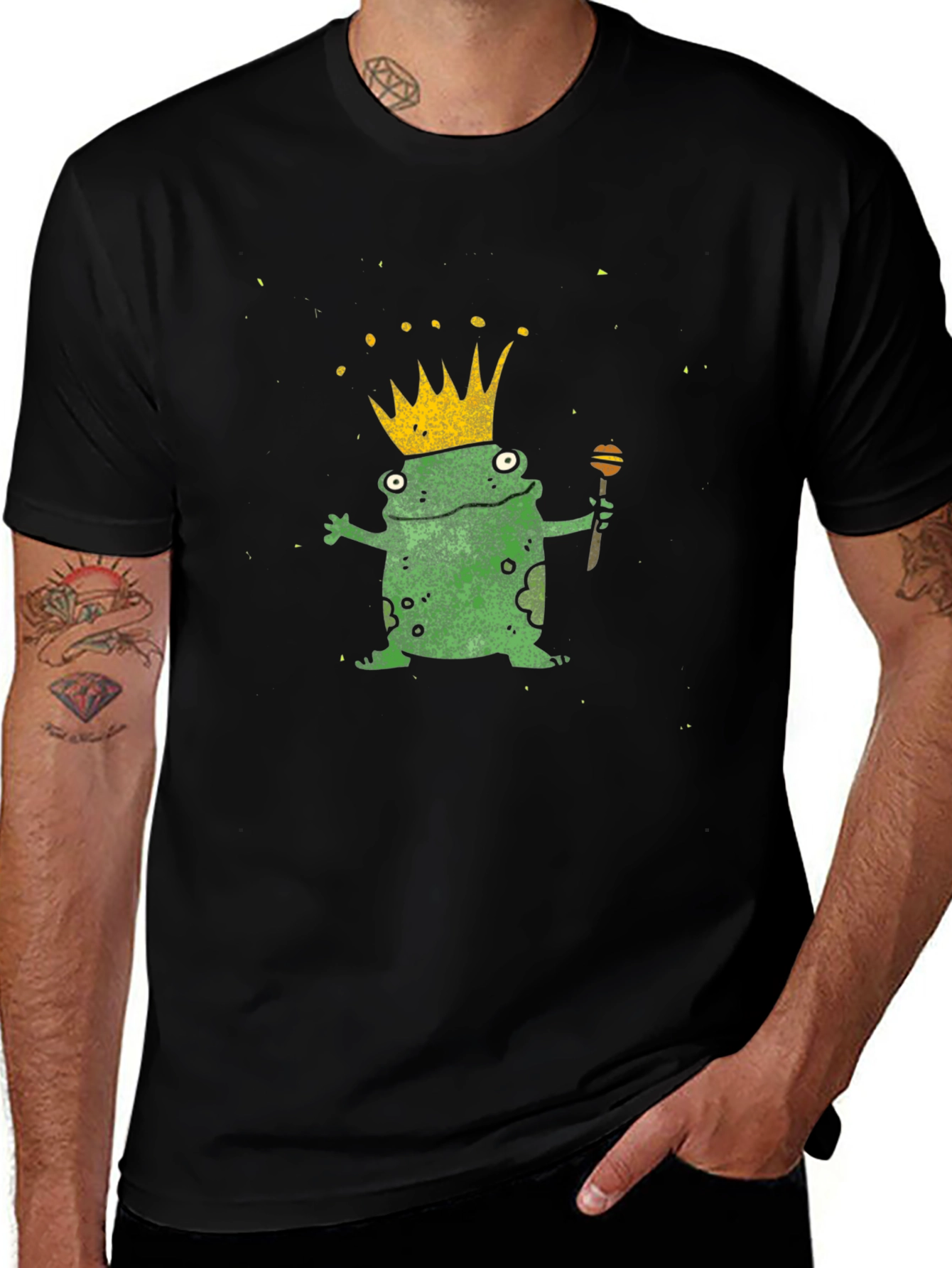 Variant 14 of Frog Prince Graphic Tee - Black T-Shirt