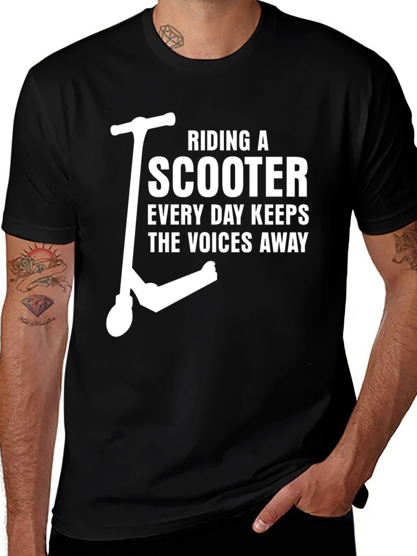 Variant 27 of Riding a Scooter T-Shirt