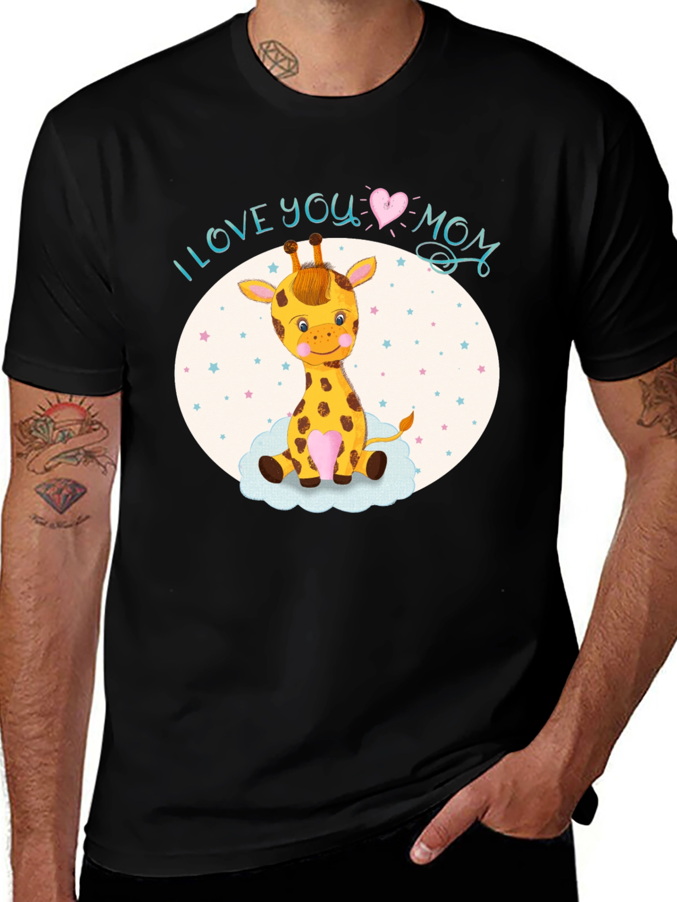 Variant 8 of I Love You Mom Giraffe T-Shirt