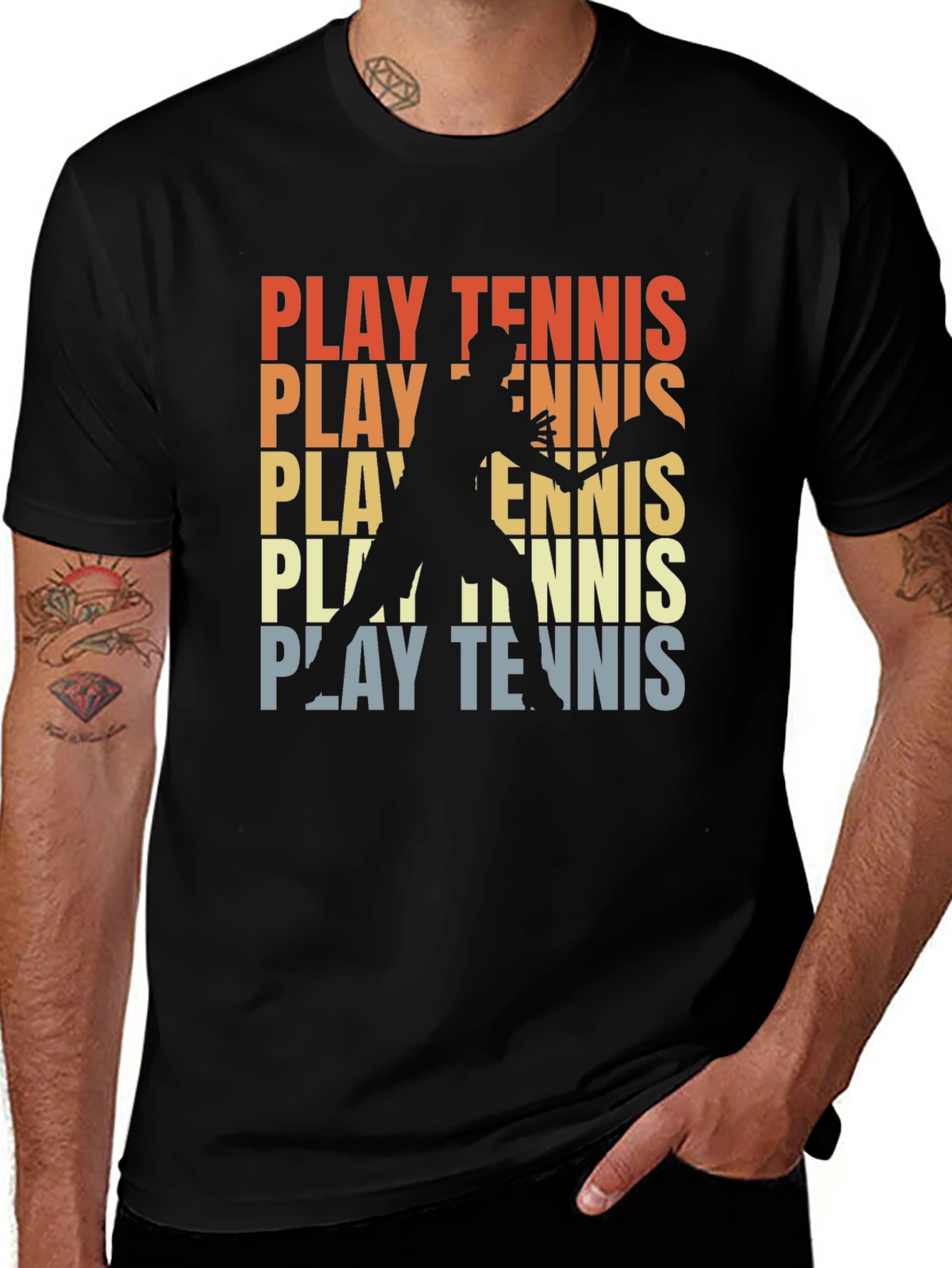 Variant 19 of Play Tennis Graphic Tee - Retro Style