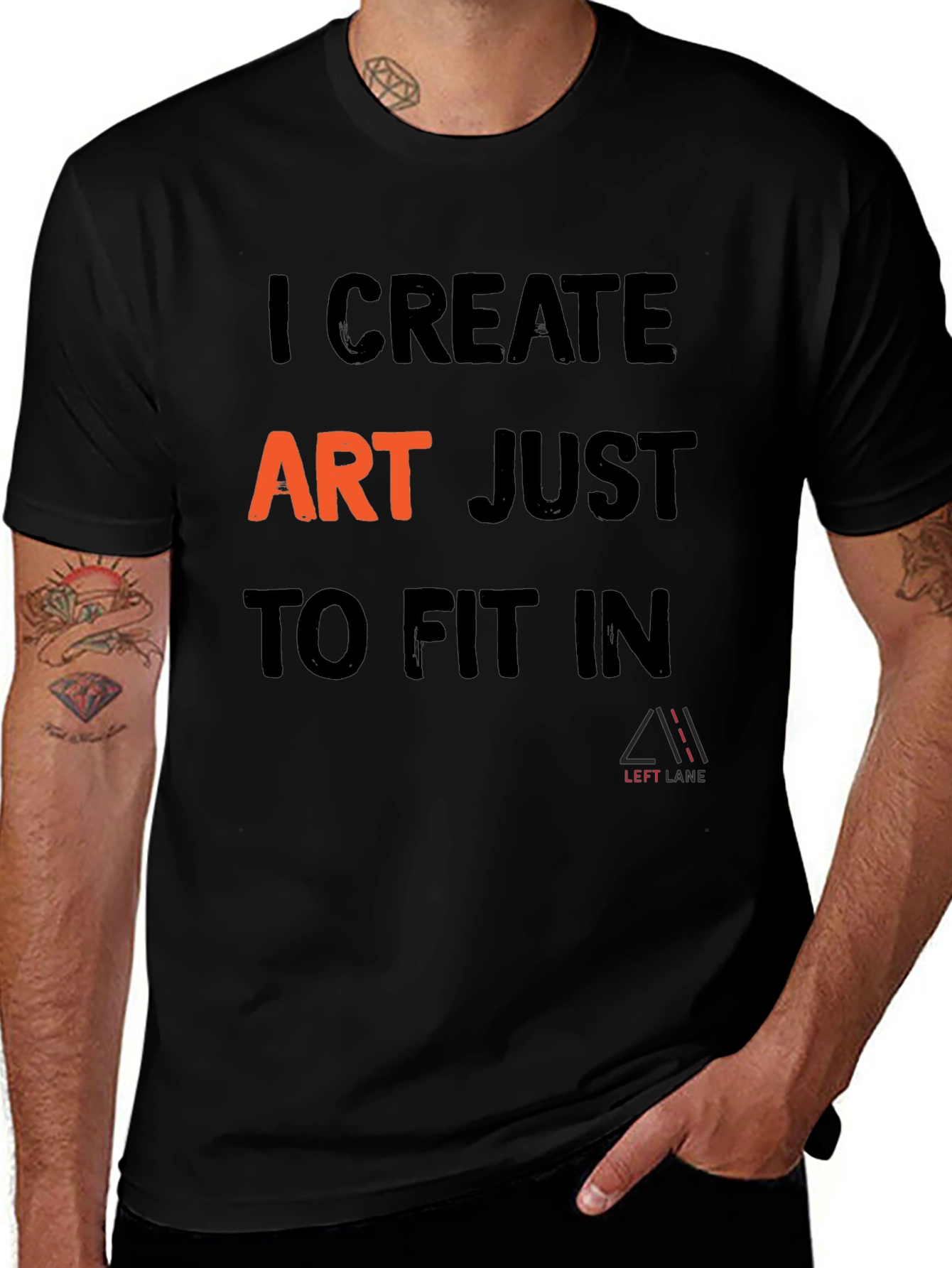 Variant 19 of I Create Art T-Shirt - Black Graphic Tee