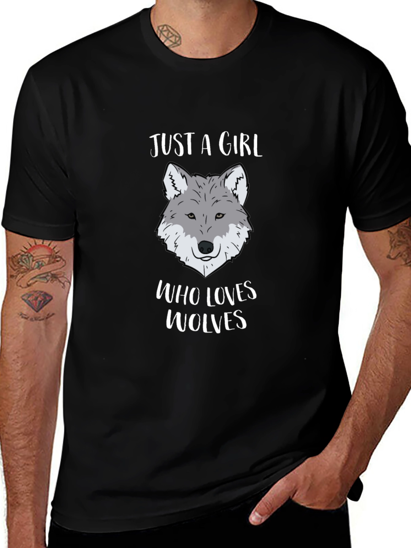 Variant 5 of Just a Girl Who Loves Wolves Graphic T-Shirt