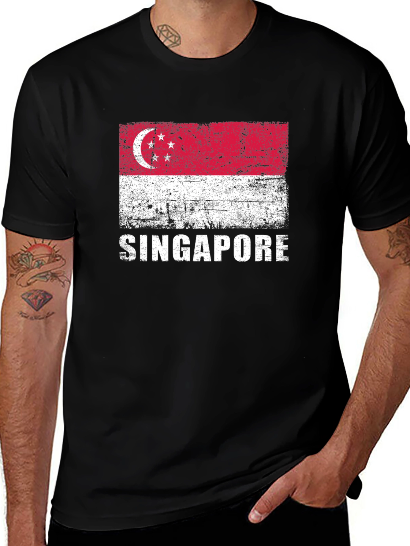 Variant 10 of Singapore Flag T-Shirt