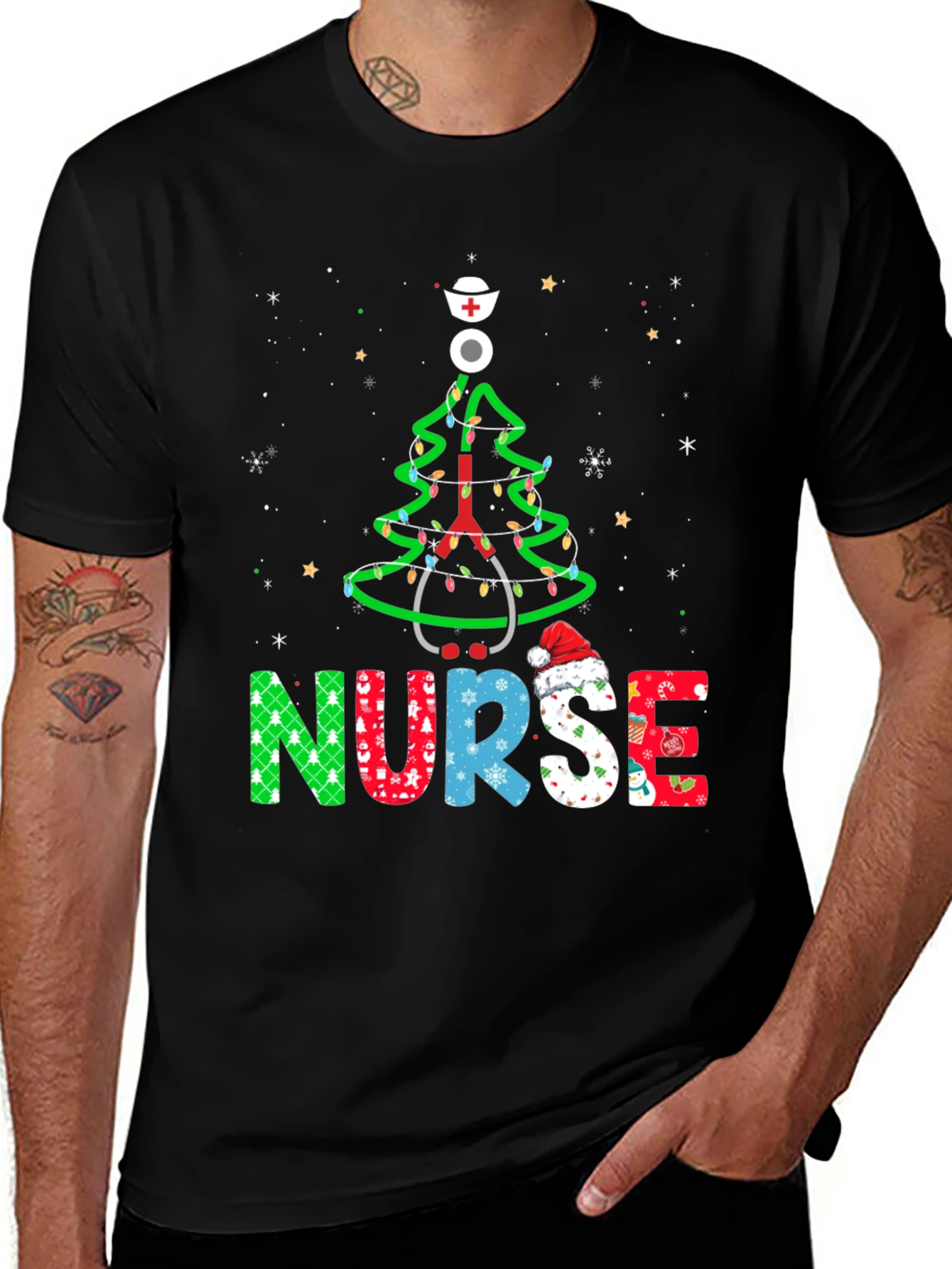 Variant 24 of Nurse Christmas Tree T-Shirt - Holiday Apparel