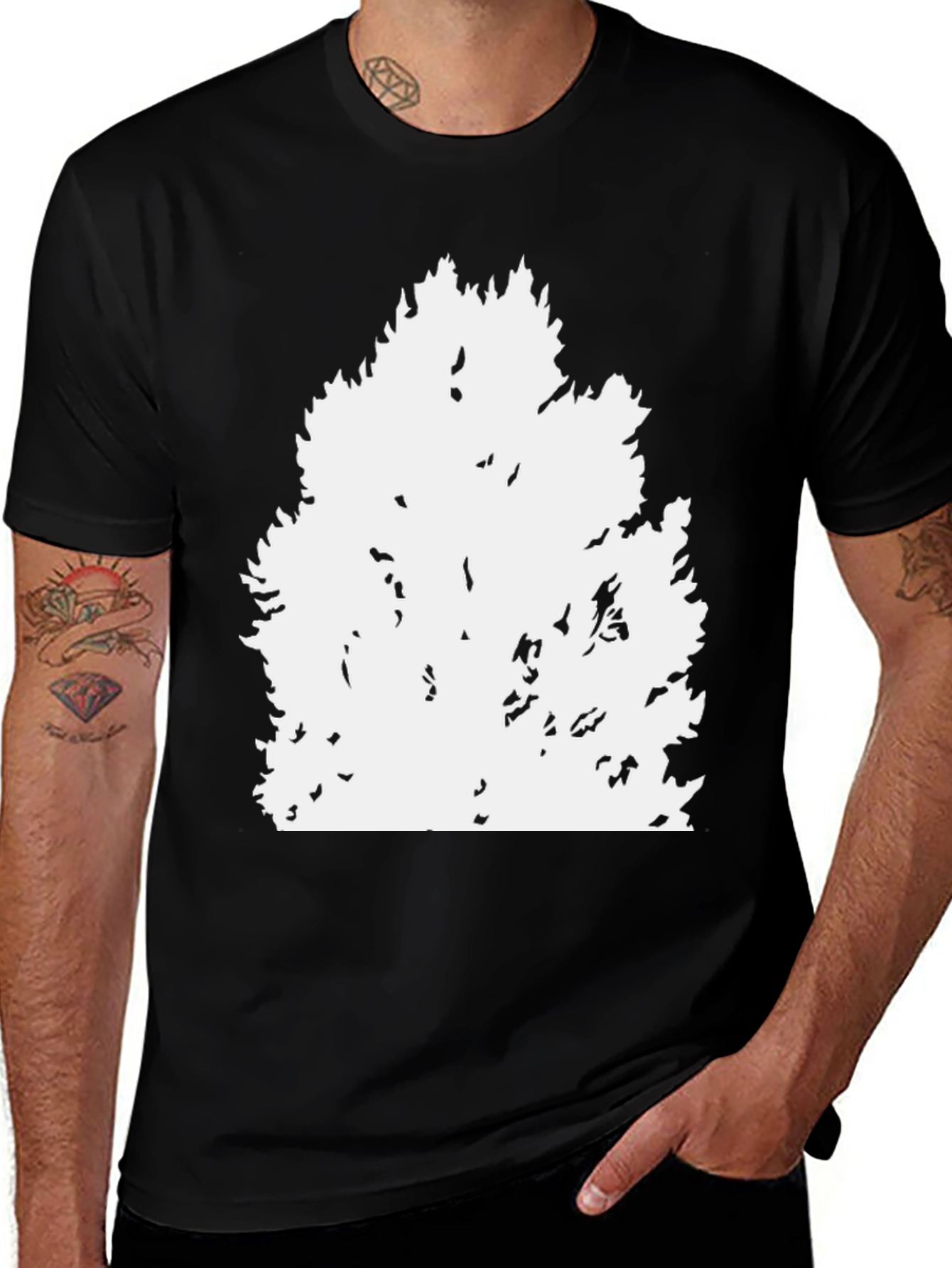 Variant 12 of Bush Silhouette Graphic Tee - Black Cotton T-Shirt