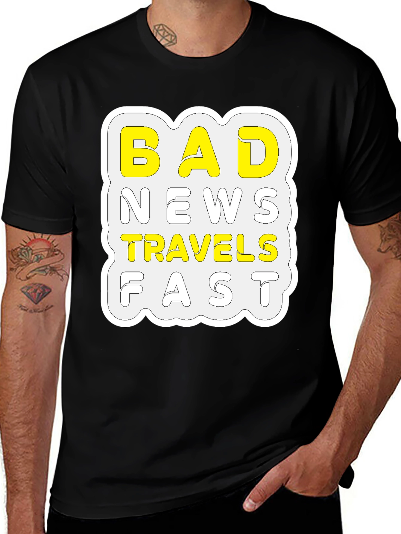 Variant 19 of Bad News Travels Fast Graphic Tee - Unisex